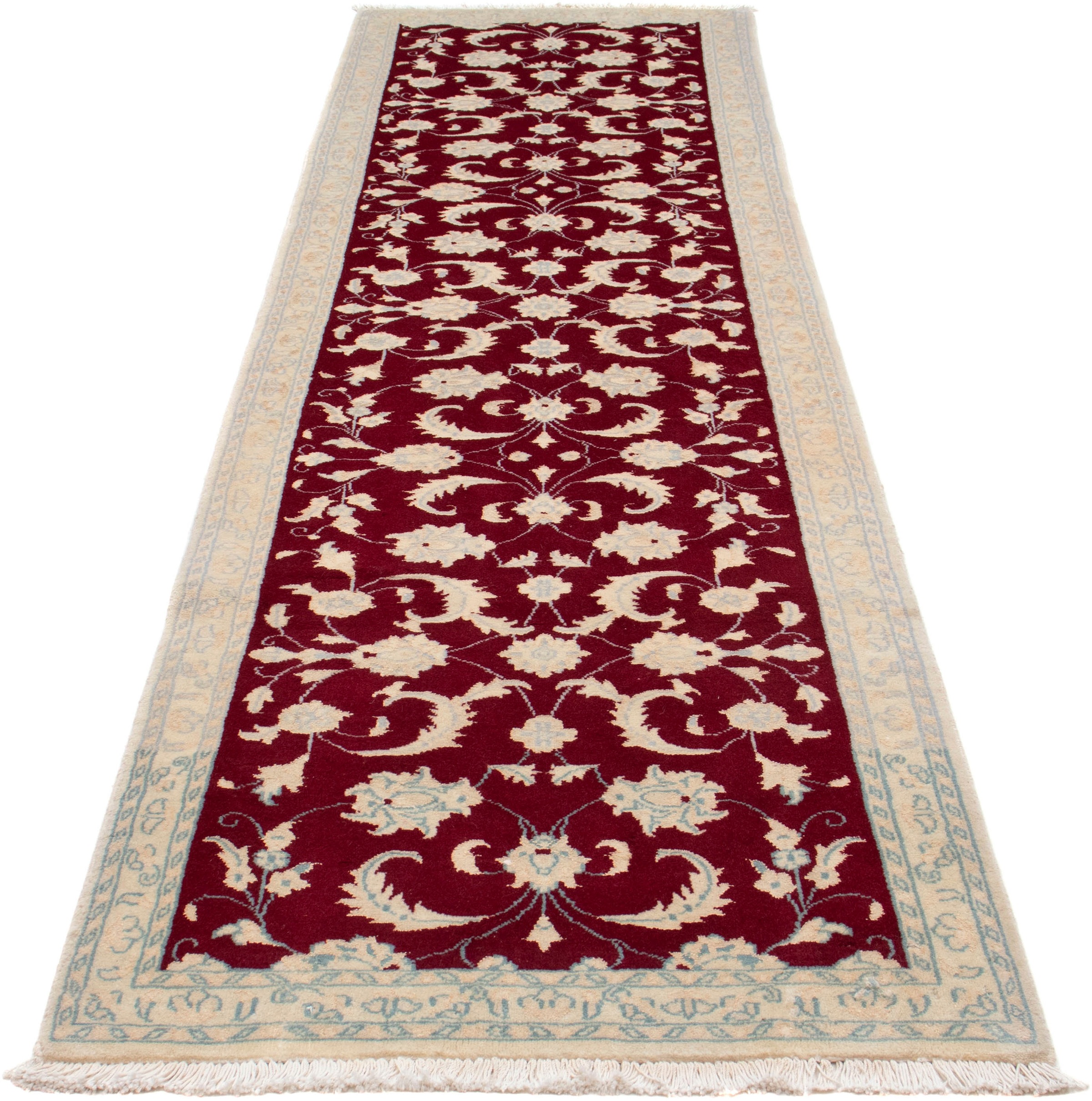 morgenland Orientteppich »Perser - Nain - 295 x 82 cm - dunkelrot«, rechteckig, 10 mm Höhe, Wohnzimmer, Handgeknüpft, Einzelstück mit Zertifikat