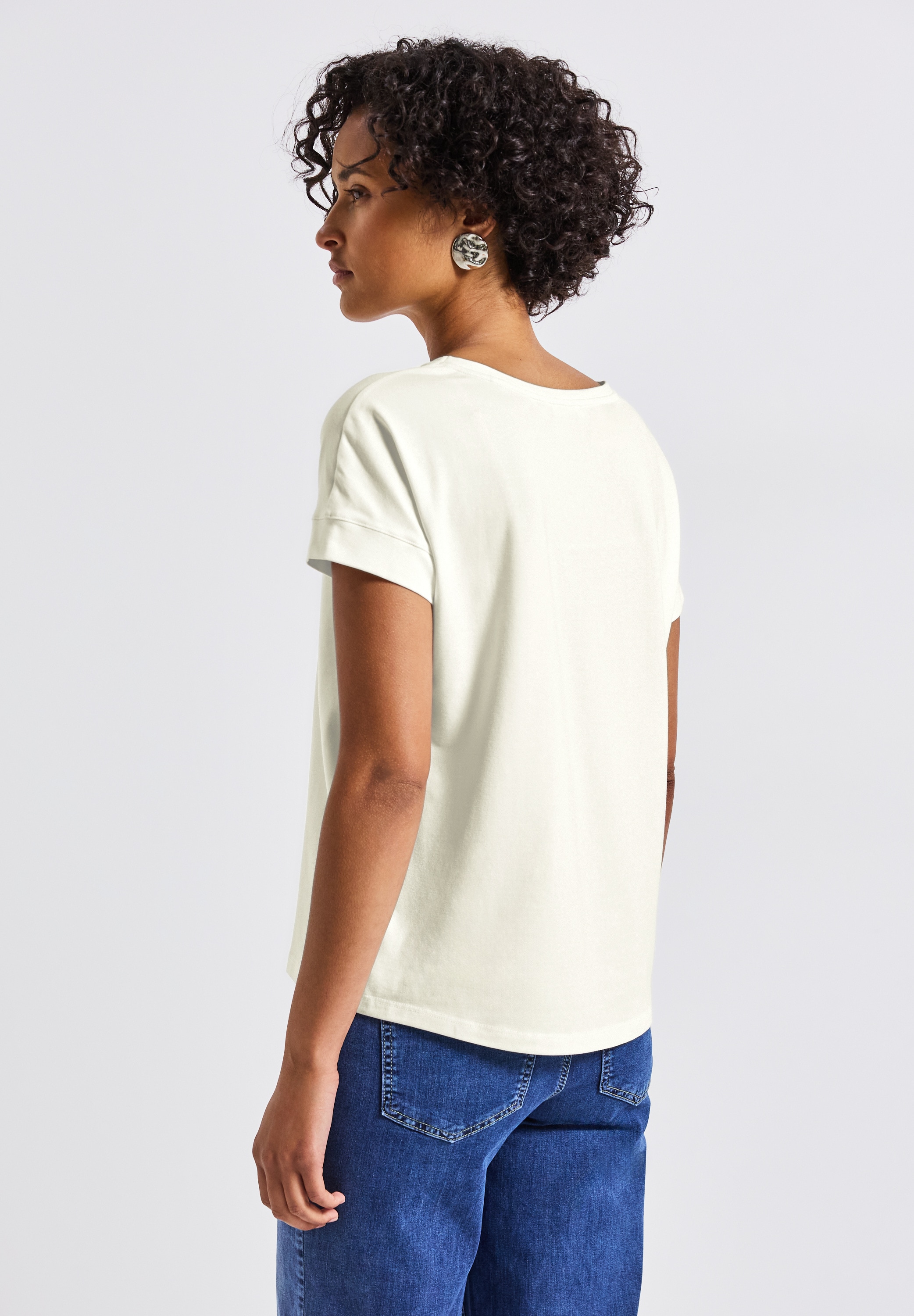 STREET ONE Shirttop, mit Wording-Stickerei