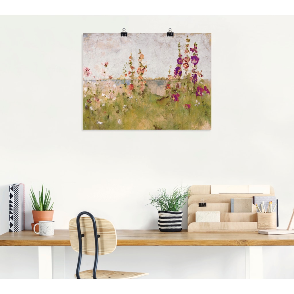 Artland Wandbild »Stockrosen am Meer«, Blumen, (1 St.)