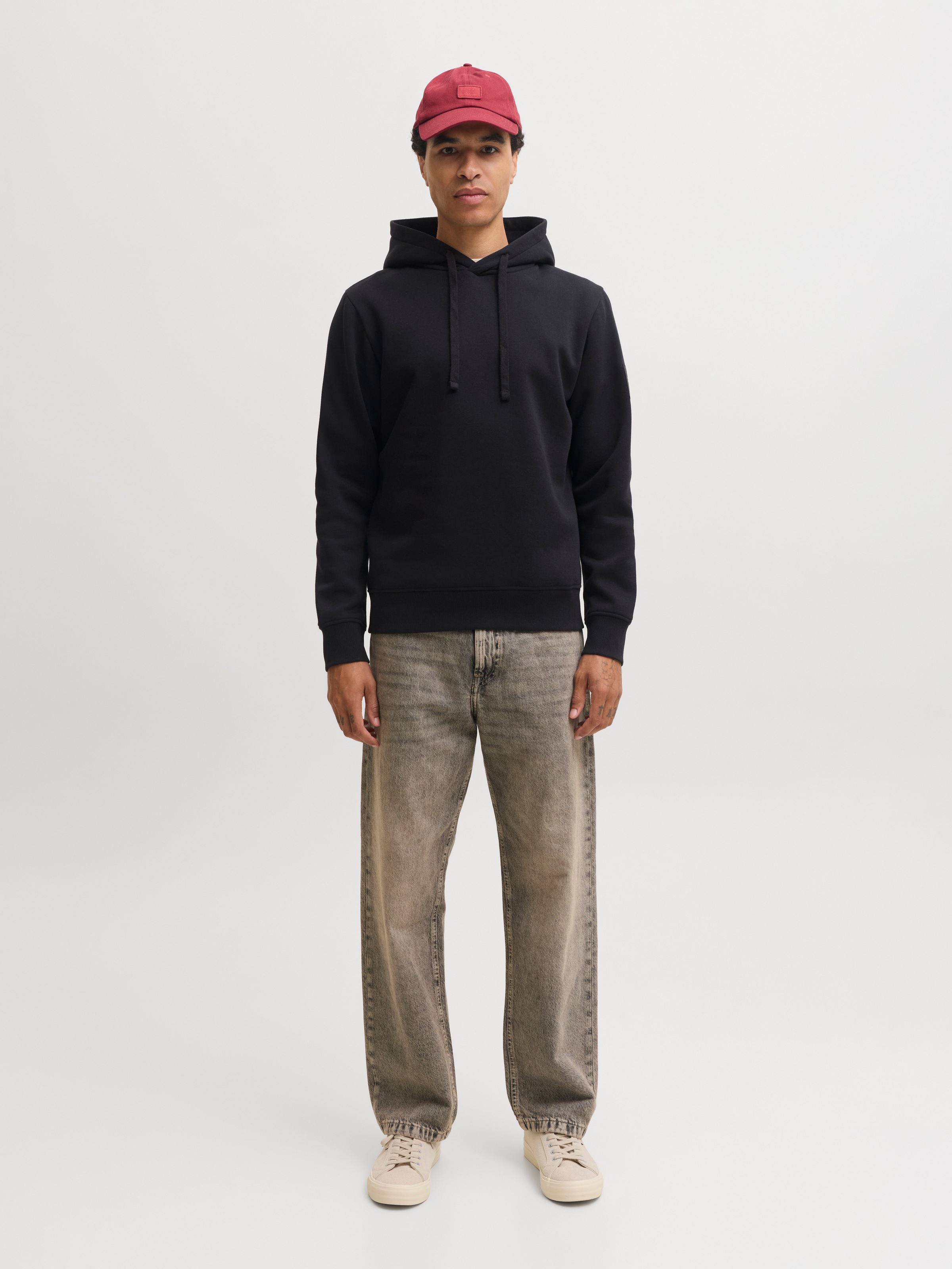 Jack & Jones Kapuzensweatshirt »JJCLEVELAND SWEAT HOOD SN«, Materialmix, regular fit

