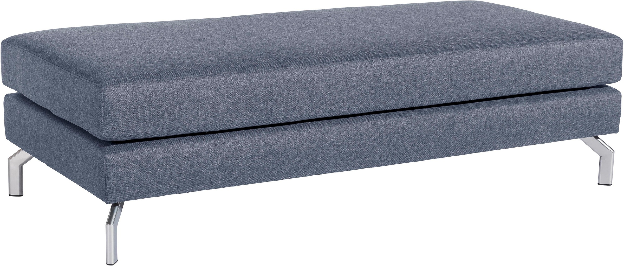 Max Winzer® Ecksofa »Flori Set inkl. Hocker, guter Sitzkomfort, aktuelles Design«, (Spar-Set, Ecksofa und Hocker), elegant mit abgewinkelten Chromfüßen, inklusive Zierkissen