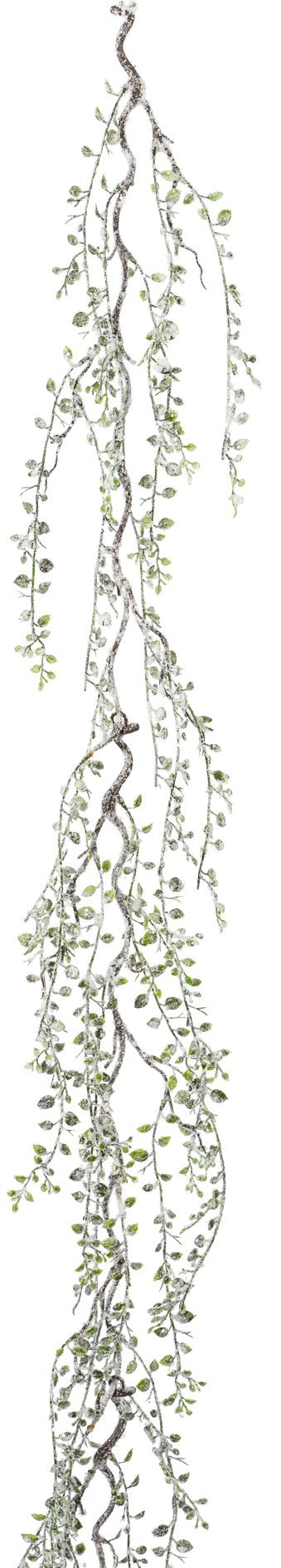 Creativ green Winterliche Kunstpflanze »Weihnachtsdeko, Weihnachtsgirlande«, Girlande mit Frost-Optik, Länge 182 cm, 2er-Set
