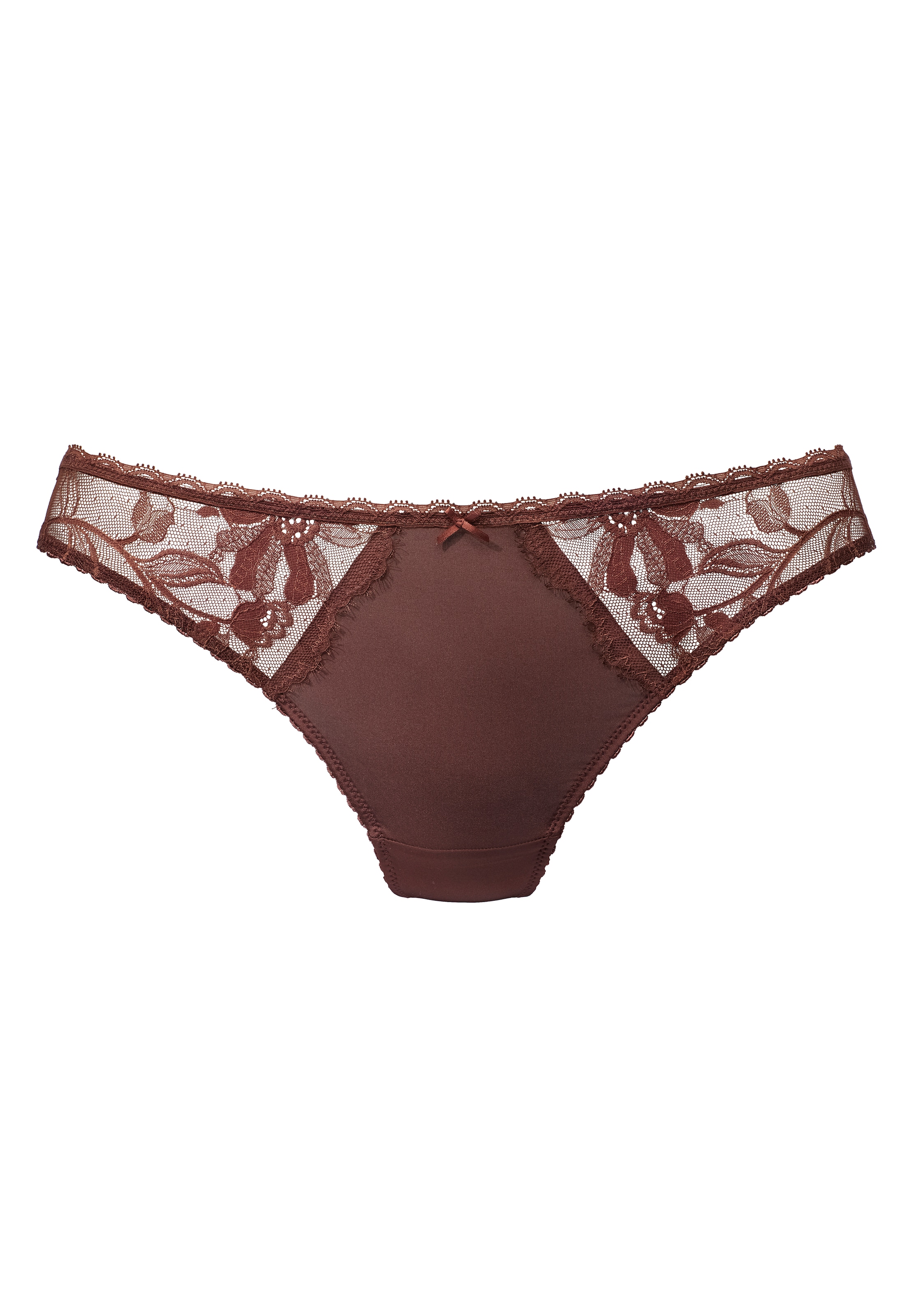 LASCANA String, aus seidigem Material und edler Jacquardspitze