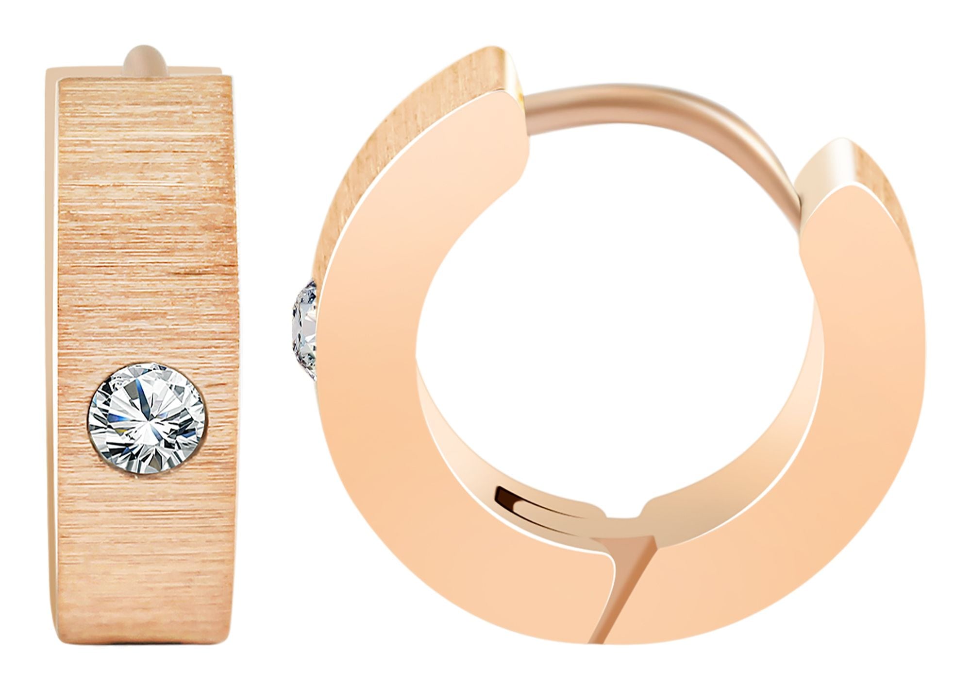 Adelia´s Paar Creolen »Damen Ohrringe ¿ Creole aus Edelstahl mit Strass Steinchen«