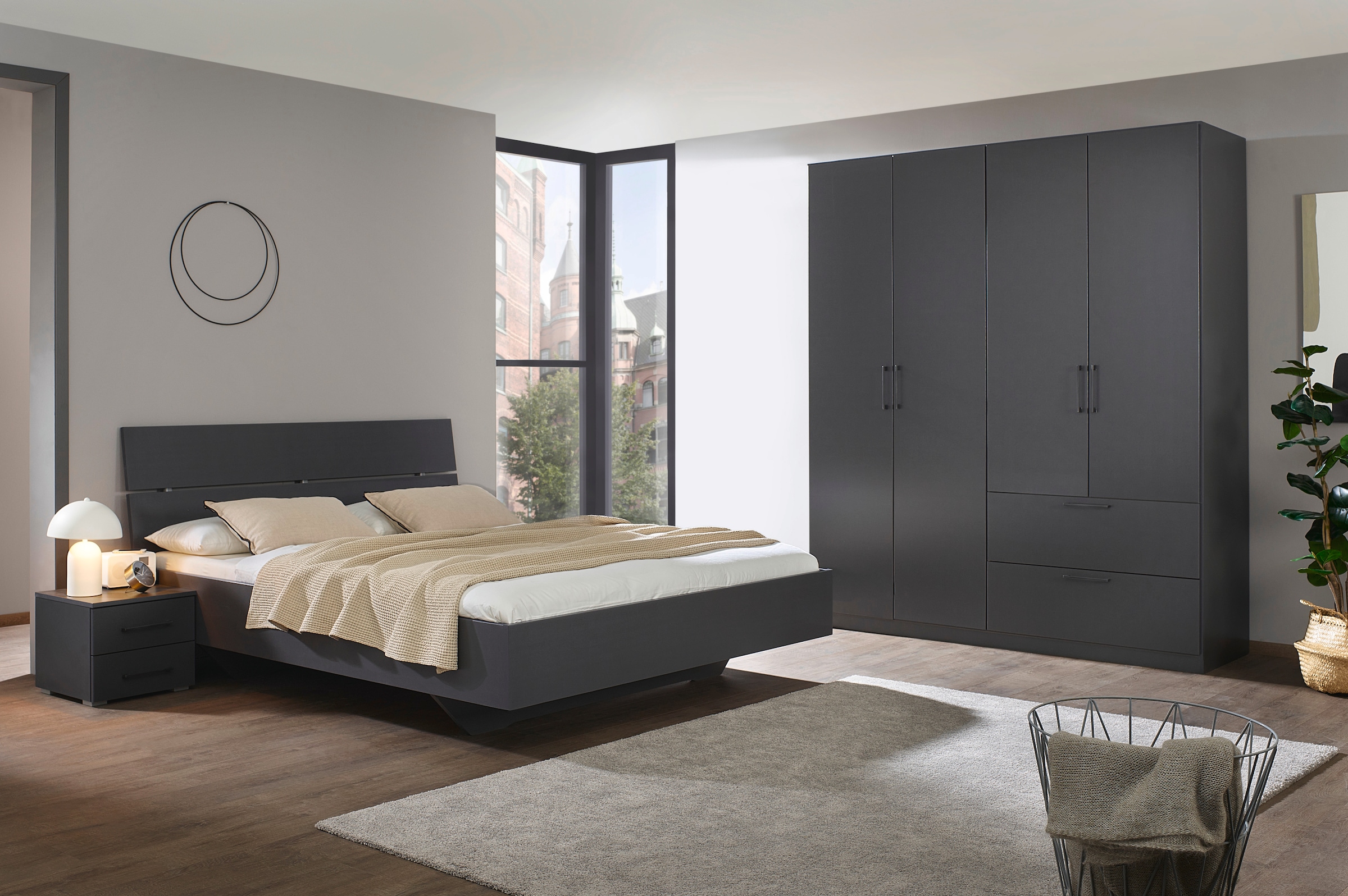 INOSIGN BY RAUCH Schlafzimmer-Set »Komplettschlafzimmer Schlafzimmer Challenger (Set 4-teilig)«, Schrank 2 Breiten, Bett 3 Breiten, 2 Nachttische MADE IN GERMANY