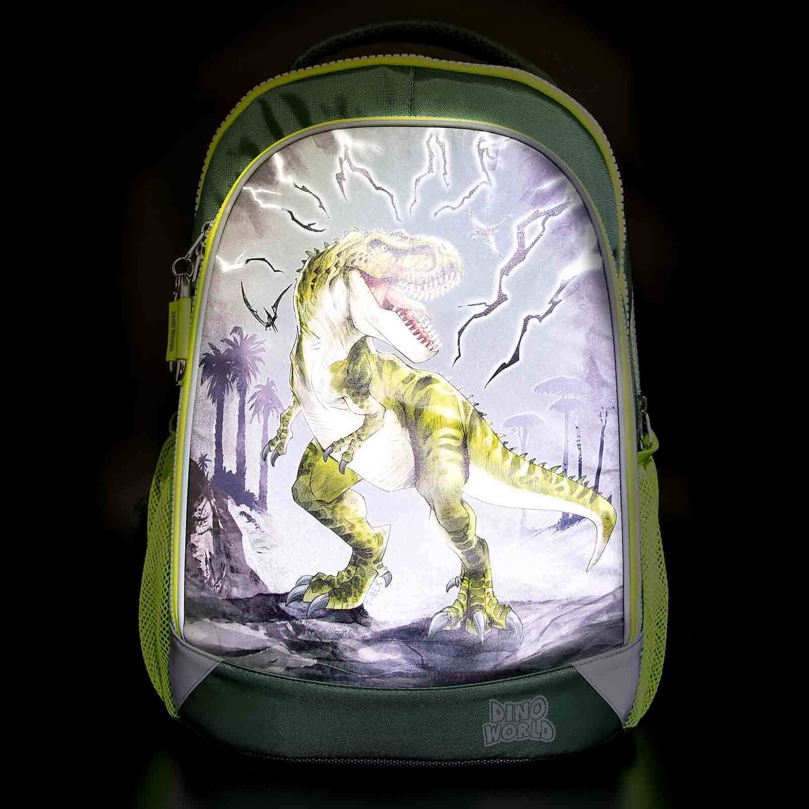 Depesche Rucksack »Schulrucksack Dino World 44 x 33 cm grau-grün«