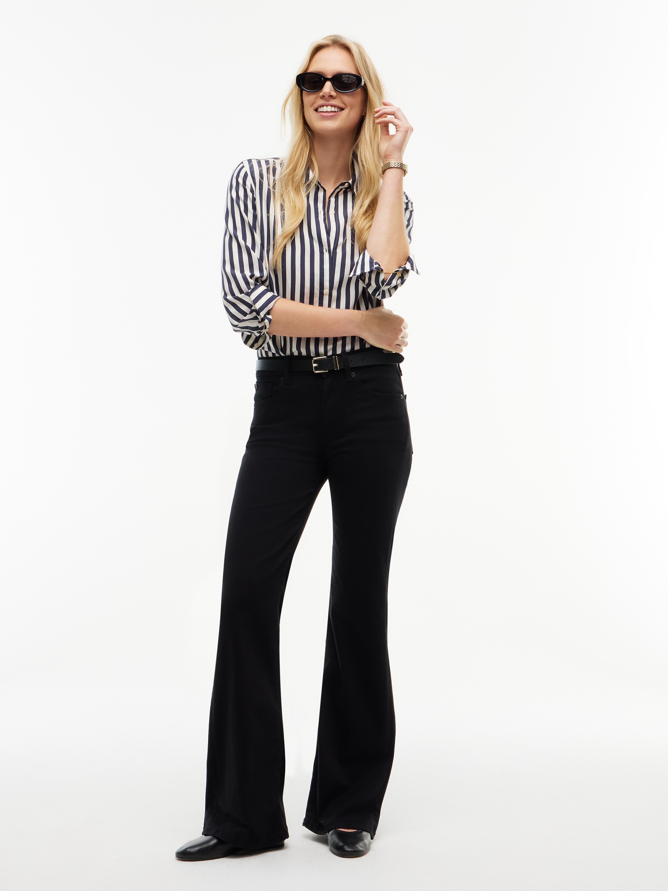Tommy Hilfiger Bootcut-Jeans »LUNA MID RISE FLARE STAY BLACK« Baumwollmischung, in ausgestellter Form, mid waist