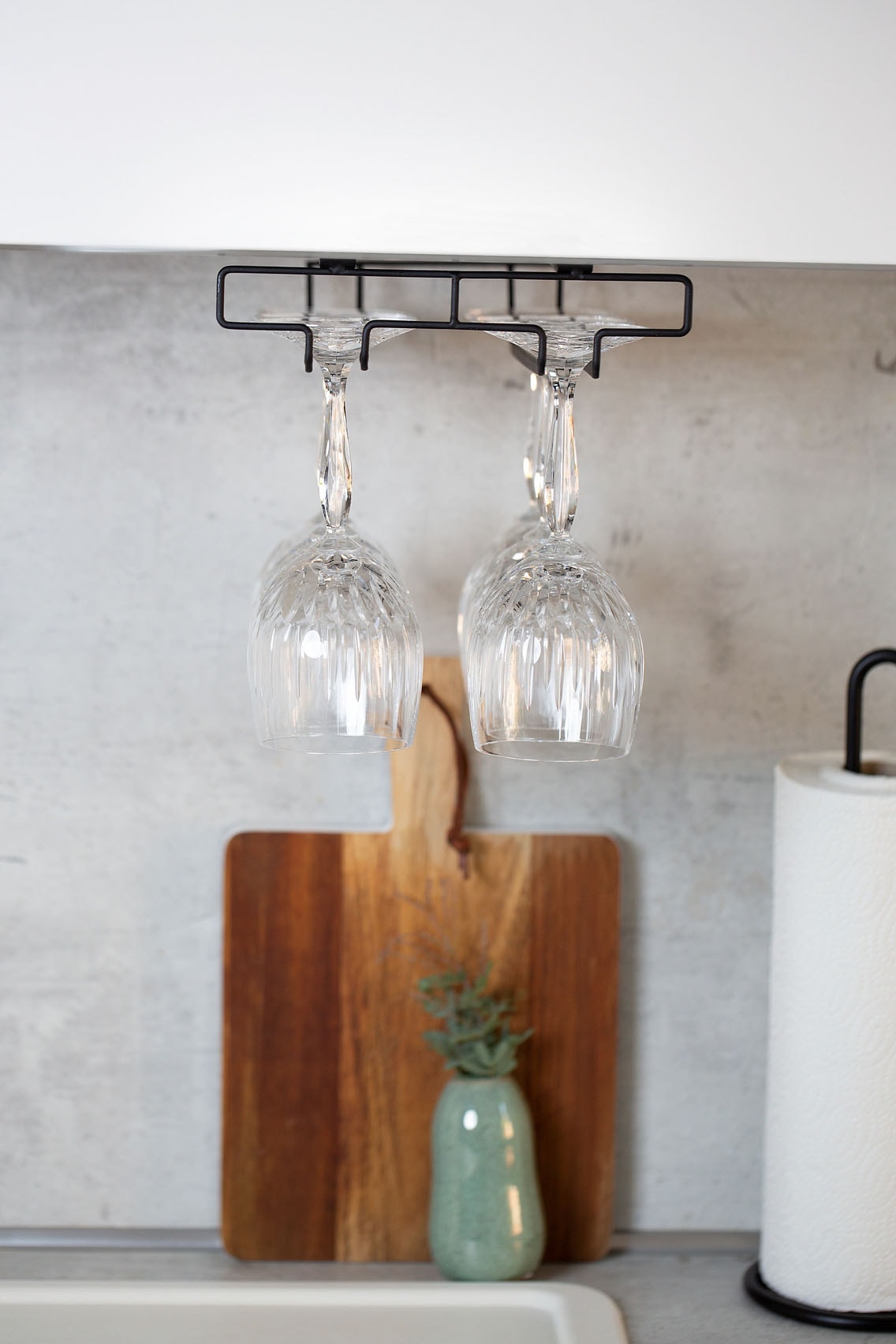 WENKO Einhängekorb »Modell Klea« Schrankeinsatz, Gläserhalterung für 6 Gläser, Befestigung ohne Bohren