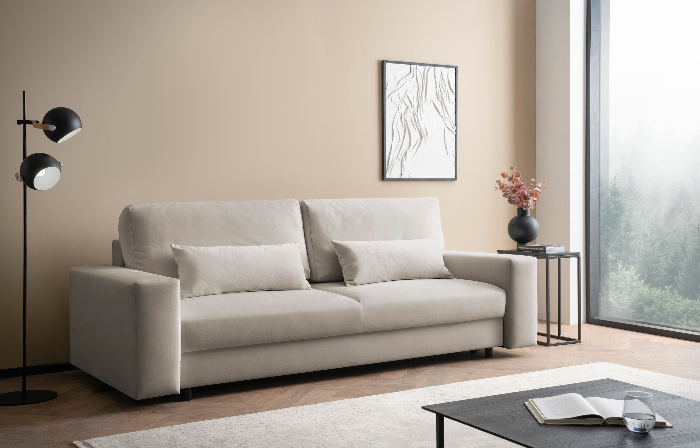 LeGer Home by Lena Gercke Schlafsofa »Imoga, Polster mit Schlaffunktion, 3-Sitzer Sofa, Couch mit Bettkasten«, in modernen Farben und Stoffen, Bettfunktion, Liegefläche: 200x150 cm