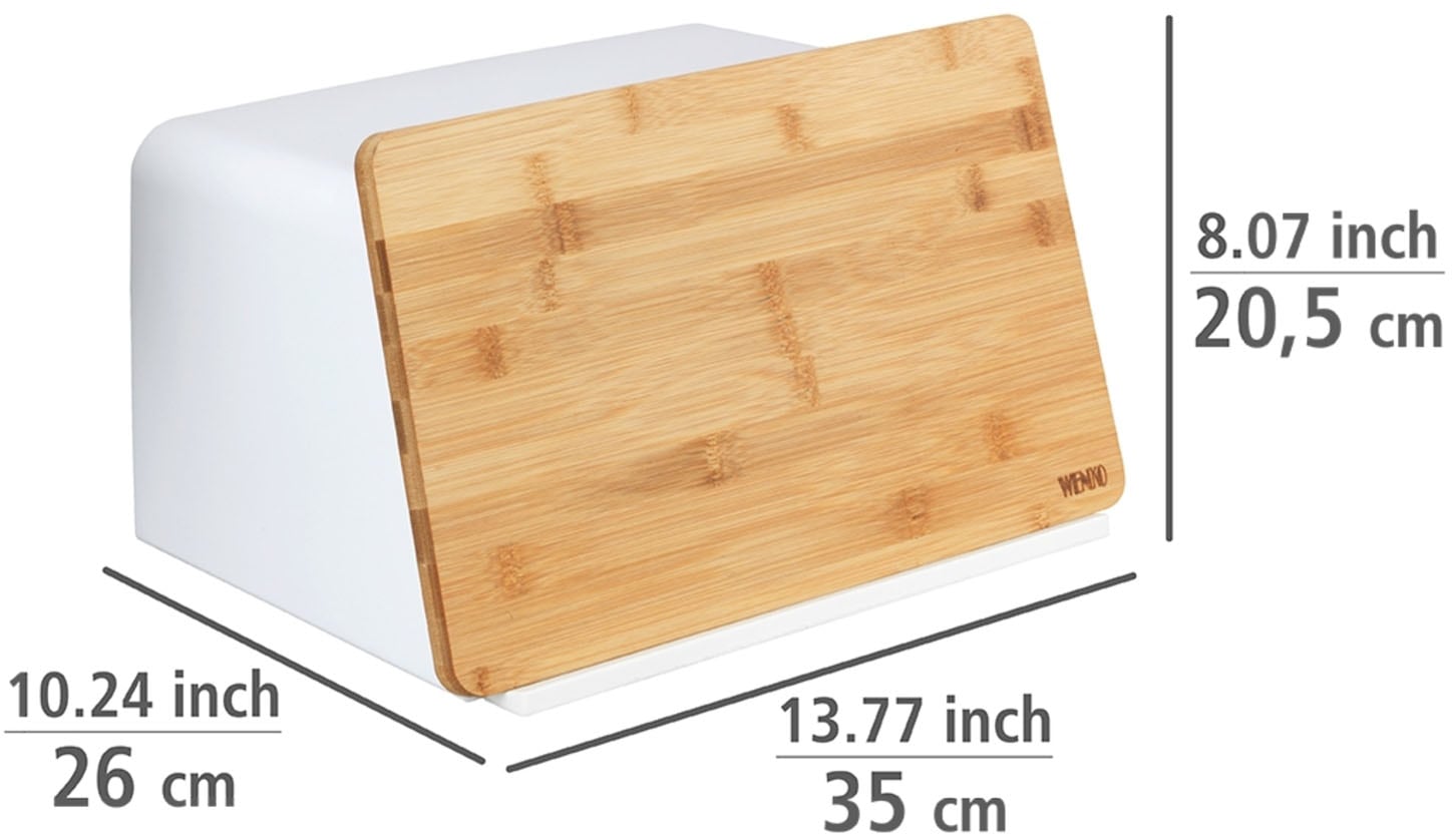 WENKO Brotkasten »Modell Kubo«, (1 tlg.), moderne Brotbox mit integriertem Schneidebrett als Deckel