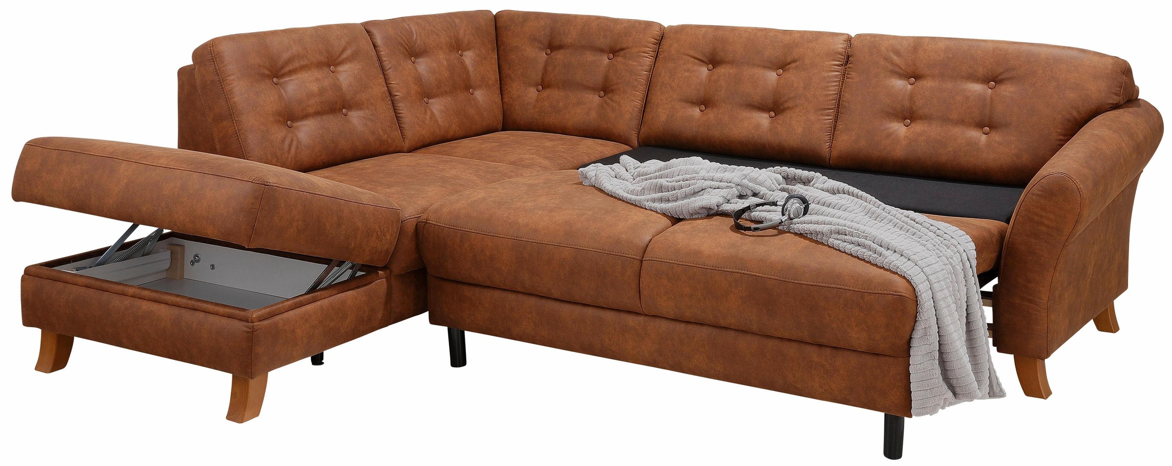 Home affaire Ecksofa »Trondheim L-Form«, mit Federkern
