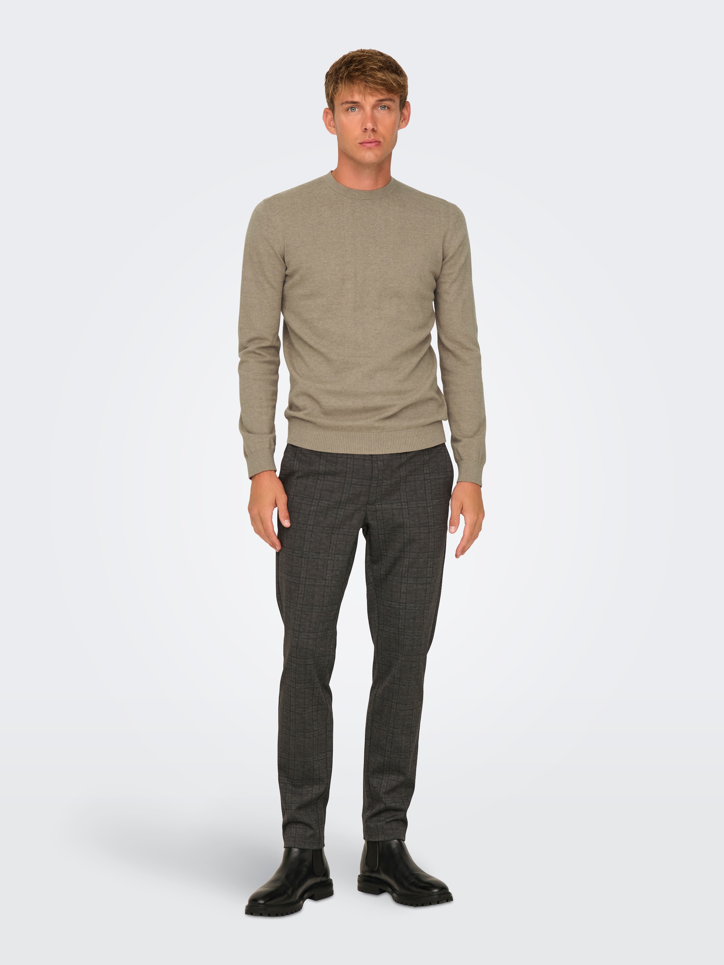 ONLY & SONS Strickpullover »ONSLOUI REG 12 MEL CREW KNIT NOOS«