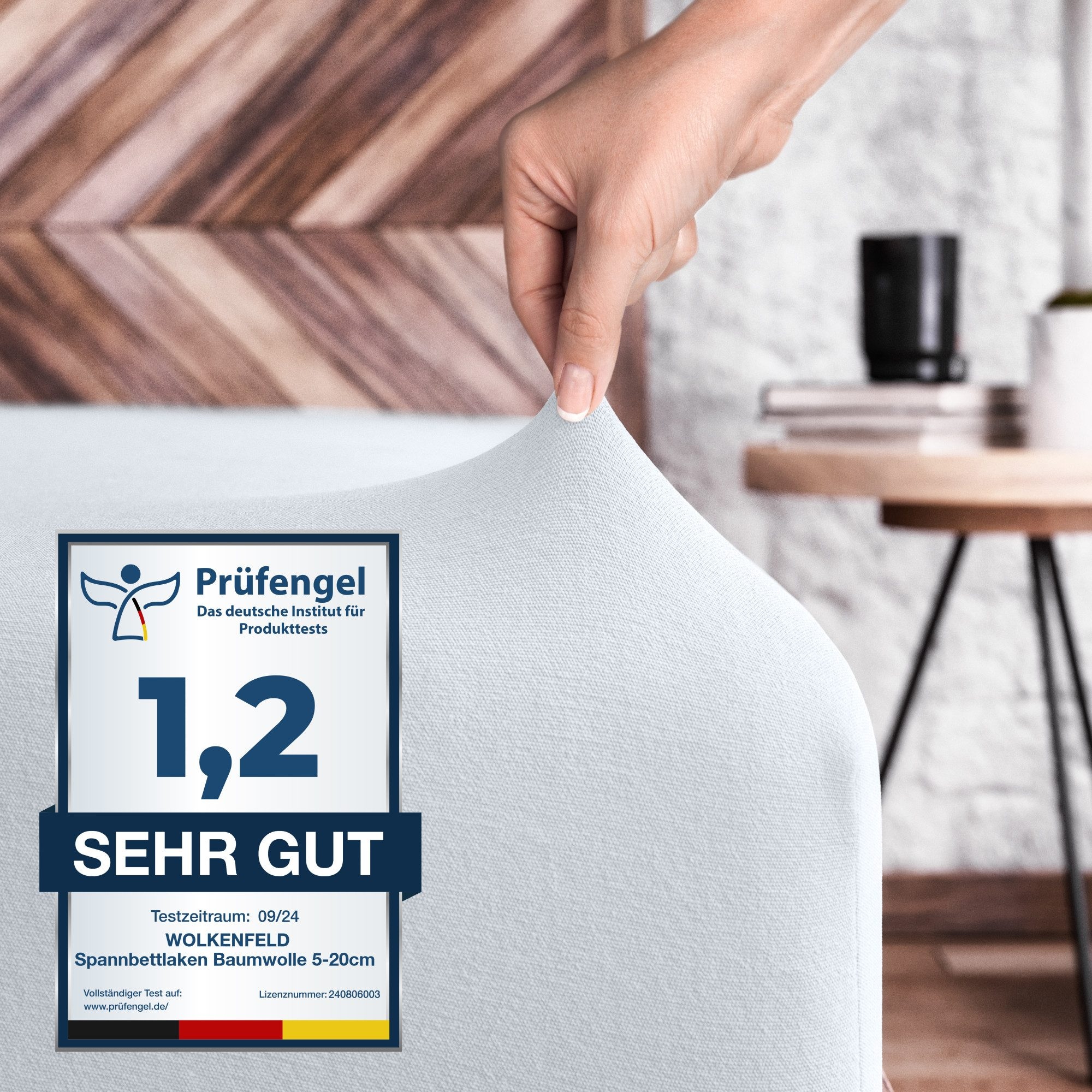 Wolkenfeld Spannbettlaken »100% Baumwolle - Superweiches Bettlaken für Matratzen von 5 bis 20cm« Rutschfest & Blickdicht - 90x200, 140x200, 160x200, 180x200 200x200