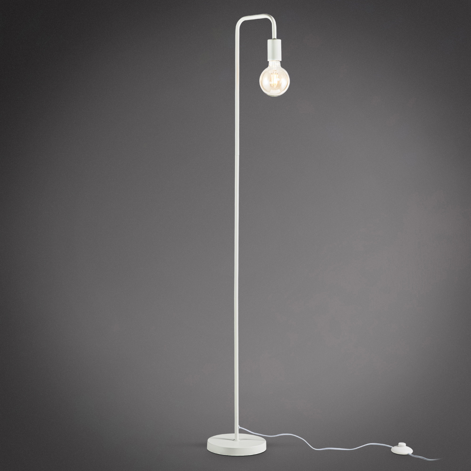 B.K.Licht Stehlampe, Metall, weiß, Kabelschalter Shop für Fassung, Ohne Leuchtmittel E27 Inkl. OTTO Online Leuchtmittel, im