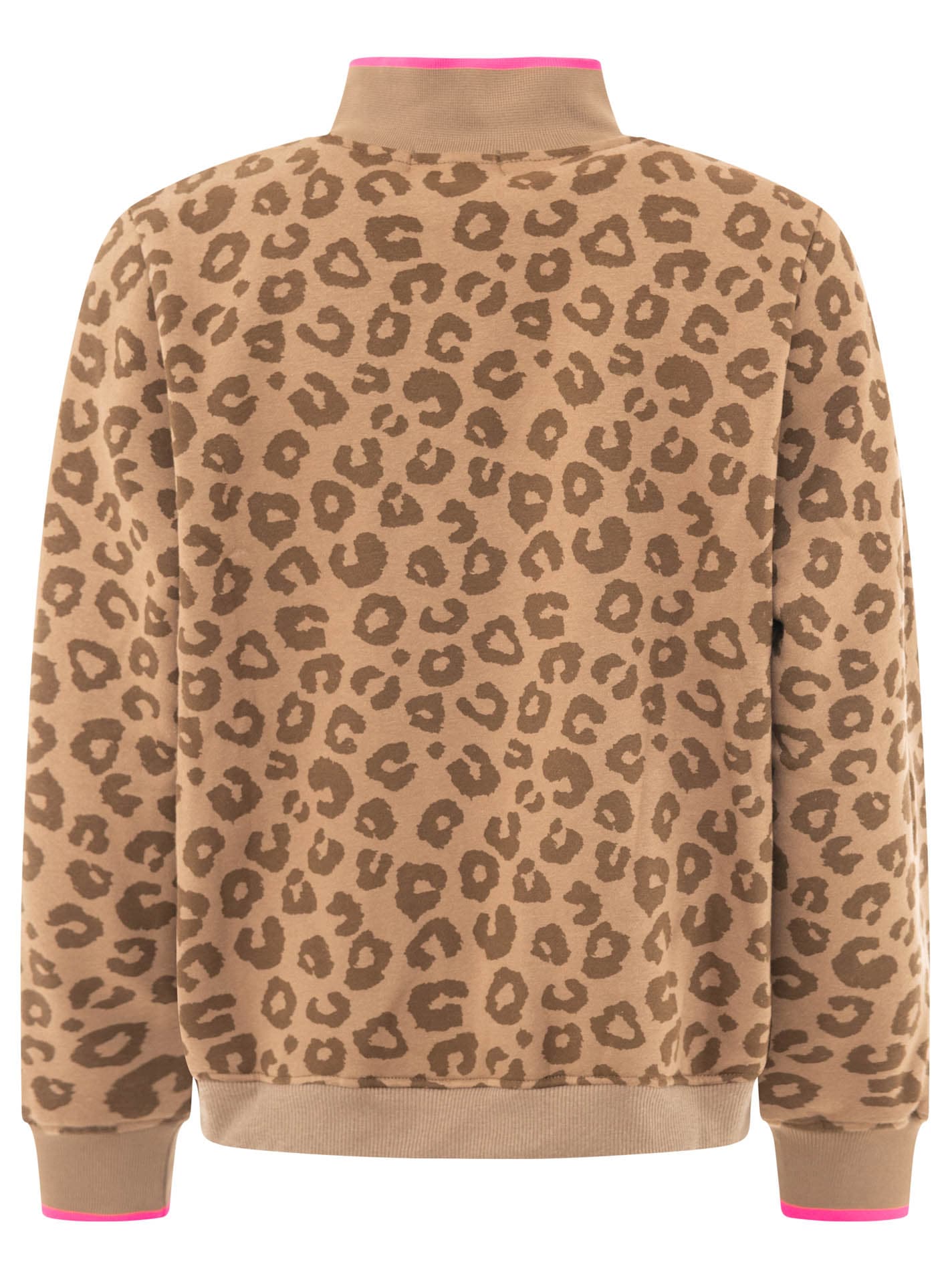 Zwillingsherz Troyer »"Leo Love"« Stehkragen mit Zipper, Leo-Allover-Muster, pinke Kanten & Herzpatch