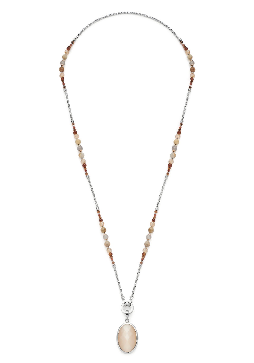 LEONARDO Kette mit Anhänger »Caralina, 021539«, mit Achat, Jaspis, Cat´s Eye - mit Glasperle
