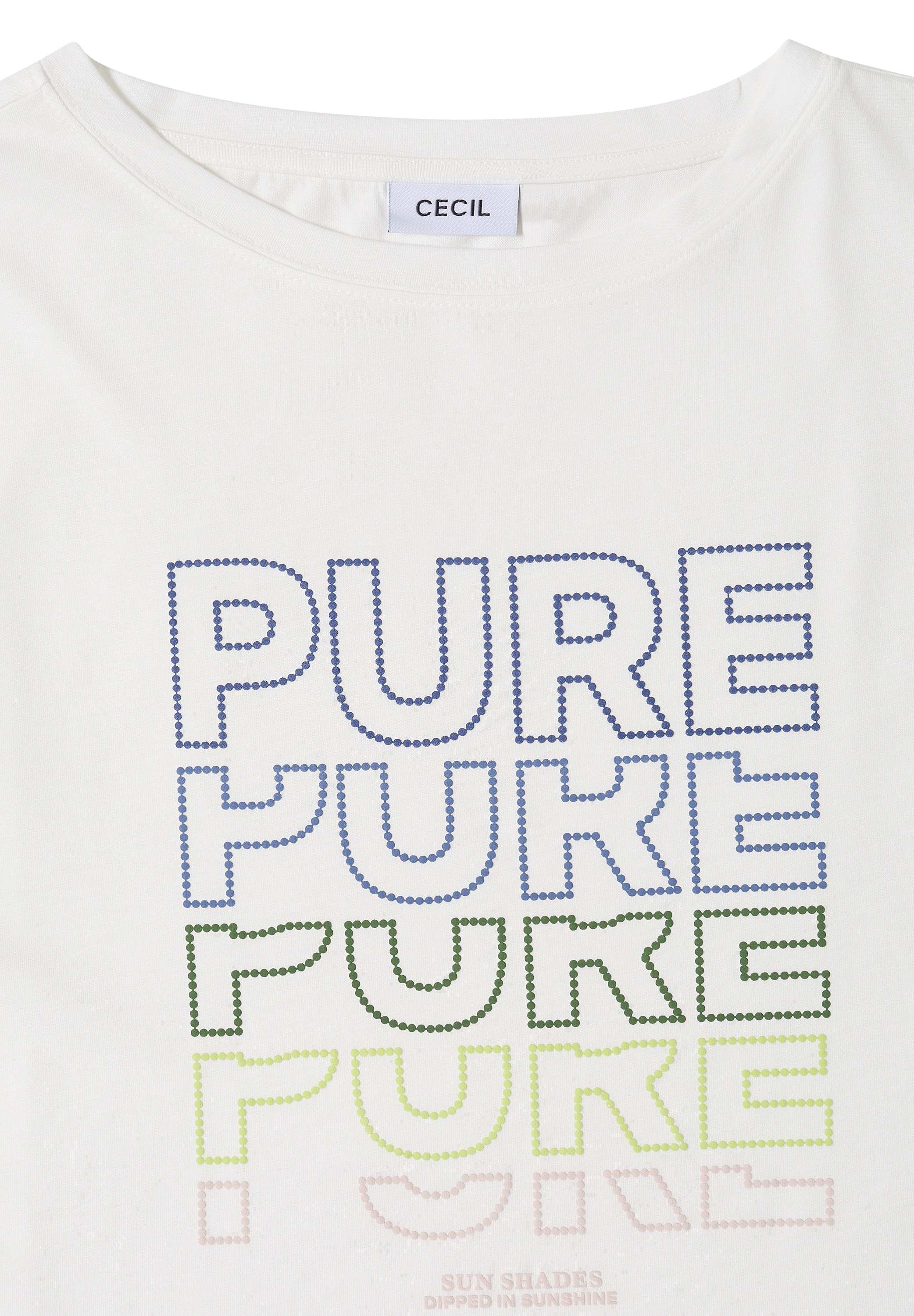 Cecil Kurzarmshirt Sommershirt mit Boat Neck und Frontprint
