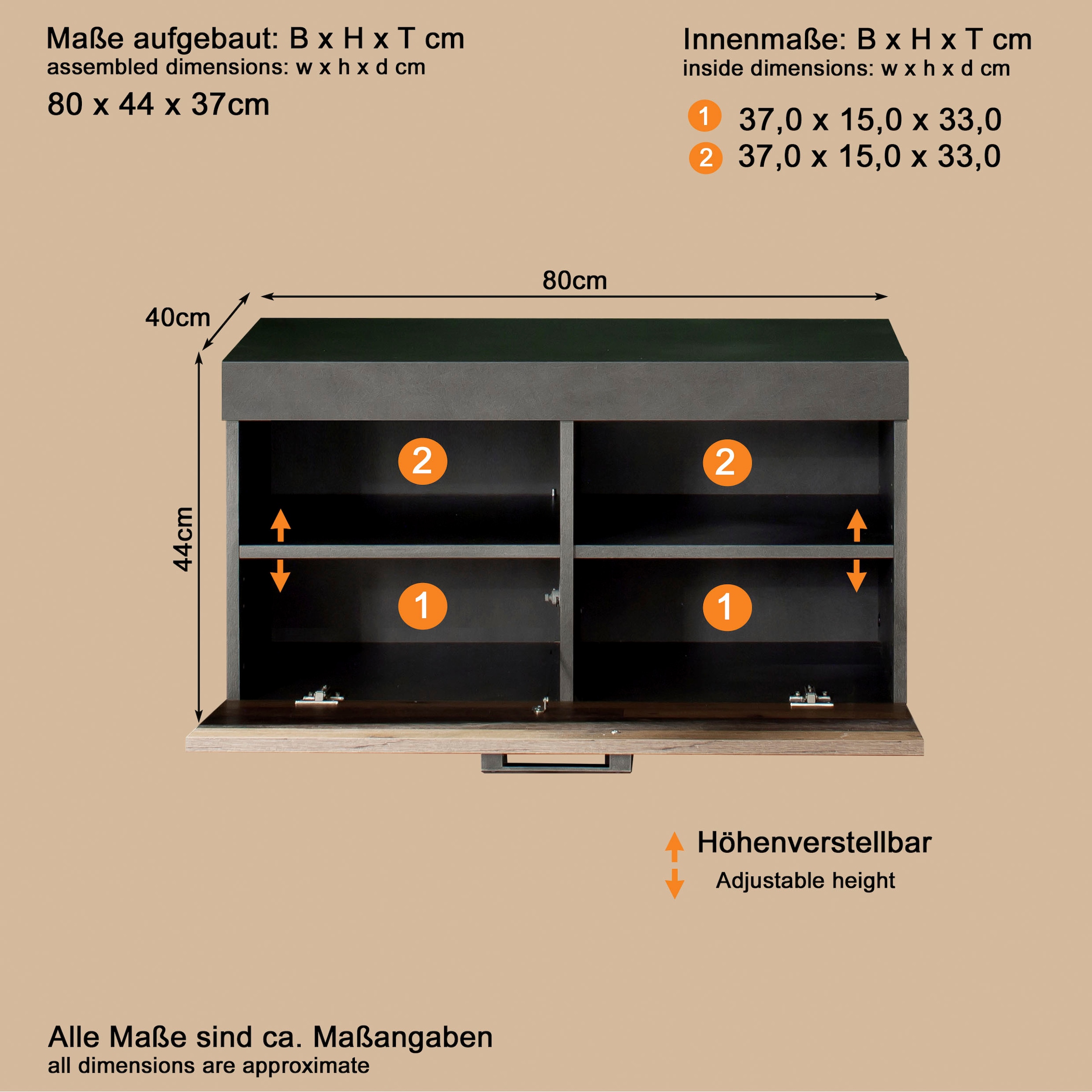 INOSIGN Sitzbank »Ilana«, Sitzbank mit Klappe & Stauraum - (B/T/H) 80/37/45 cm