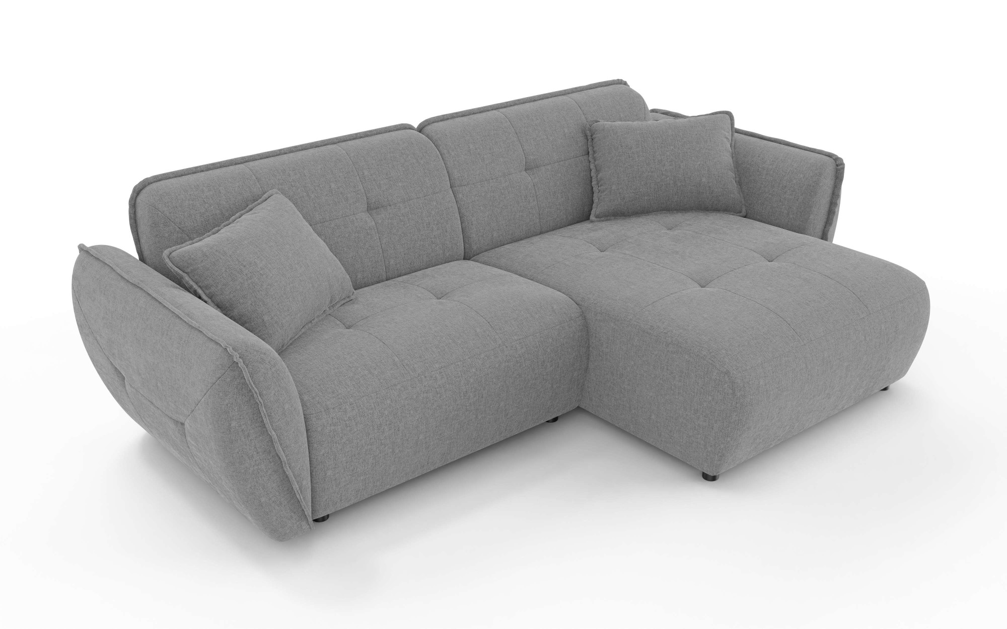 Home affaire Ecksofa »MIRELDA L-Form mit Steppungen, Recamiere rechts/links, Breite 253 cm« elegant und bequem, enthält 2 Zierkissen, belastbar bis 480kg