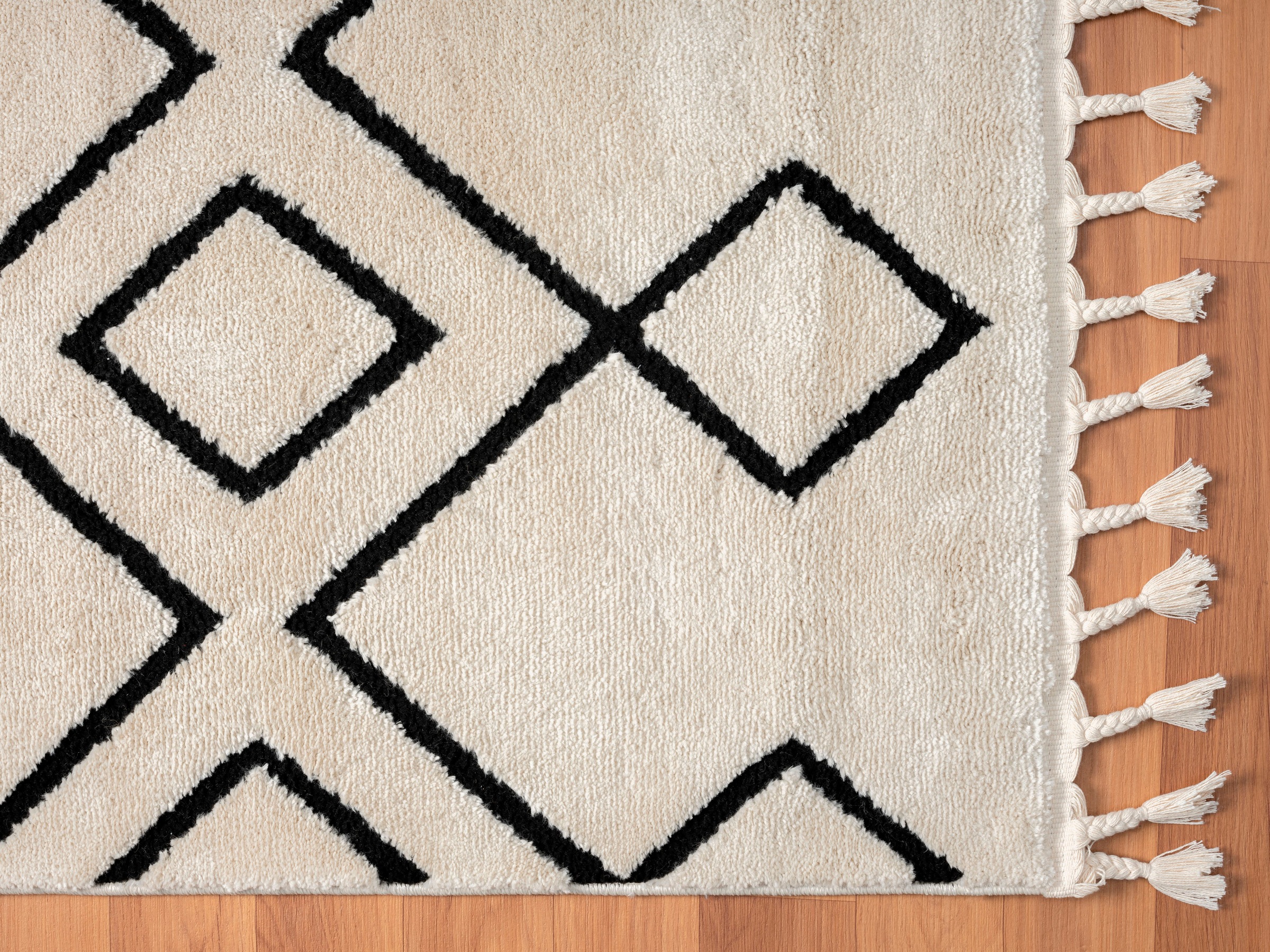 Myflair Möbel & Accessoires Hochflor-Teppich »Moroccan Mural«, rechteckig, 24 mm Höhe, modern, marokkanisches Design, flauschig weich, mit Fransen