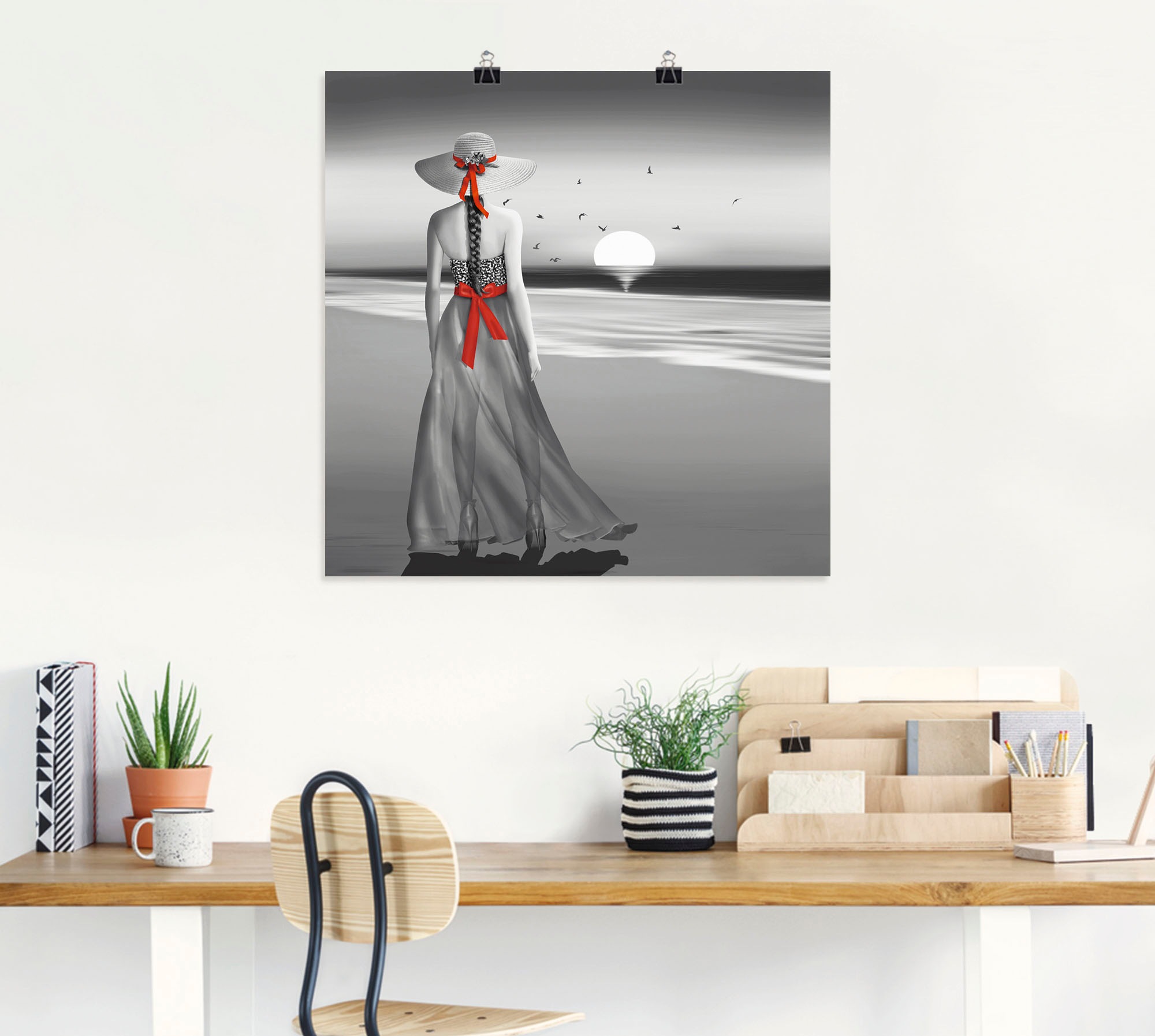 Artland Wandbild »Ein Blick zurück aufs Meer«, Frau, (1 St.), als Alubild, Outdoorbild, Leinwandbild, Poster, Wandaufkleber