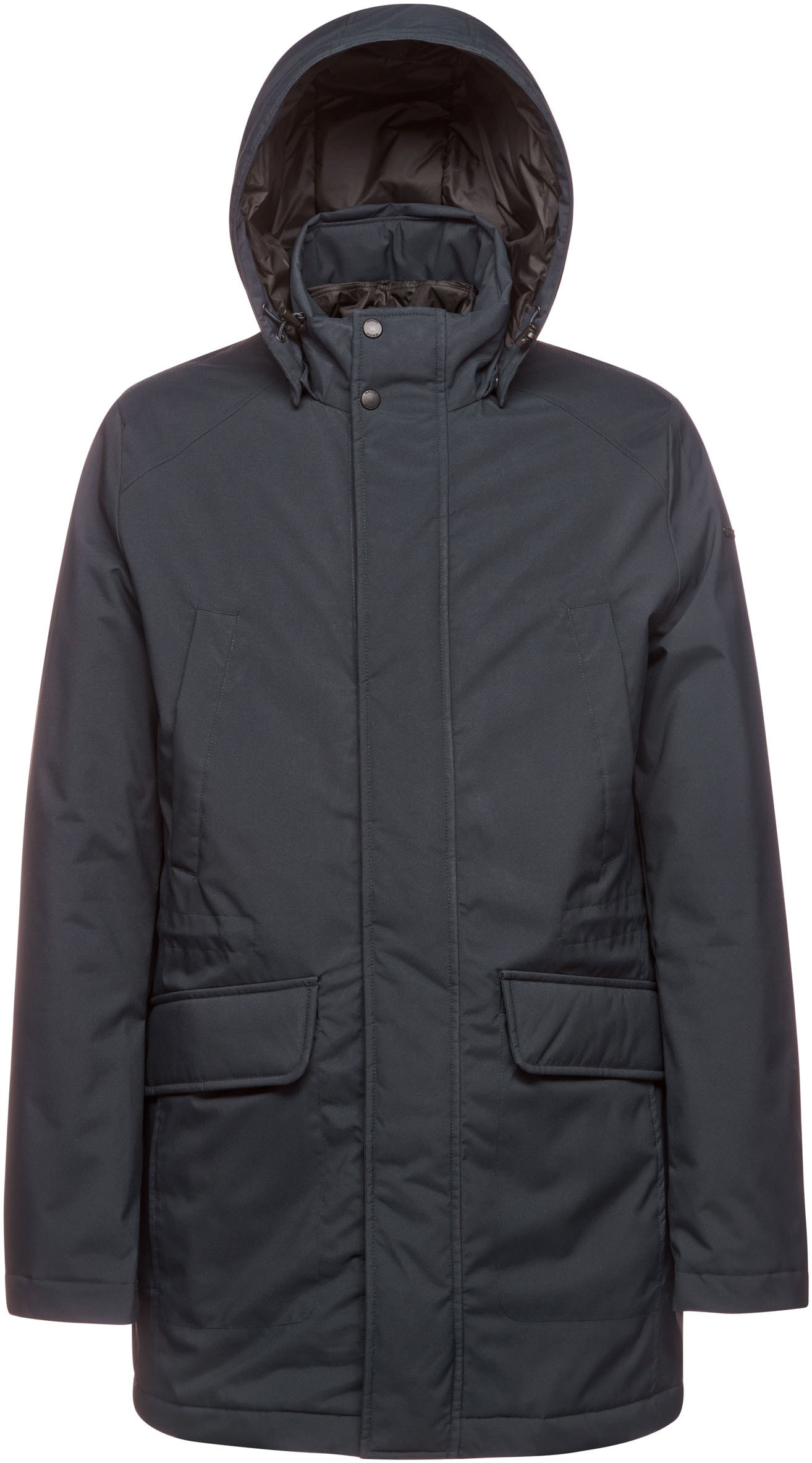 Geox Herren Parka »ANDALO« mit Kapuze mit verdecktem Reißverschluss in blau, Größe 46