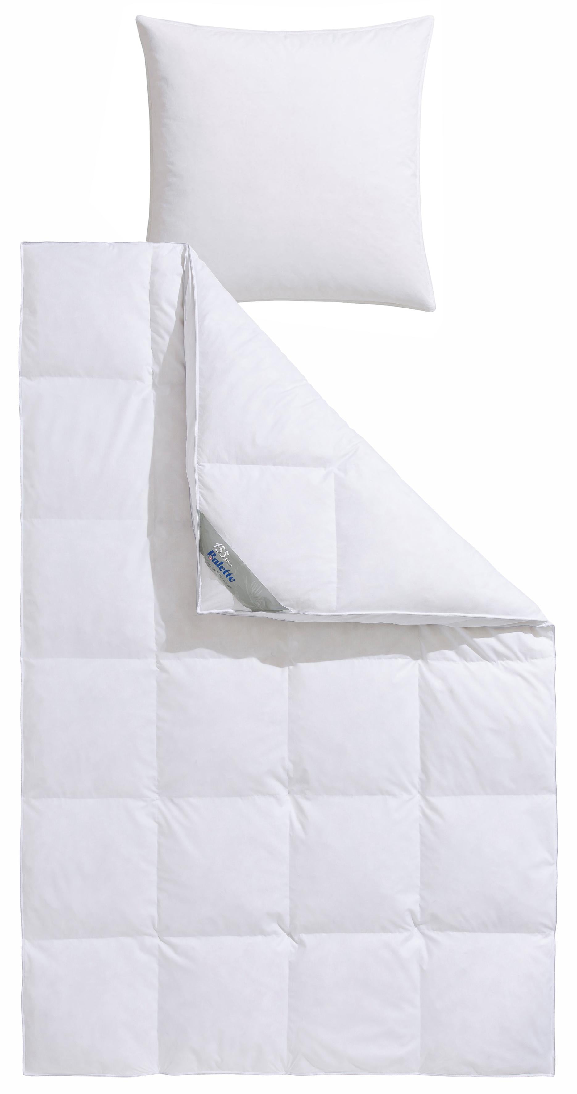 Balette Daunenbettdecke + Kopfkissen »Lena« In zwei Wärmeklassen in weiß, Größe B/L: 80 cm x 80 cm Anzahl Teile 1