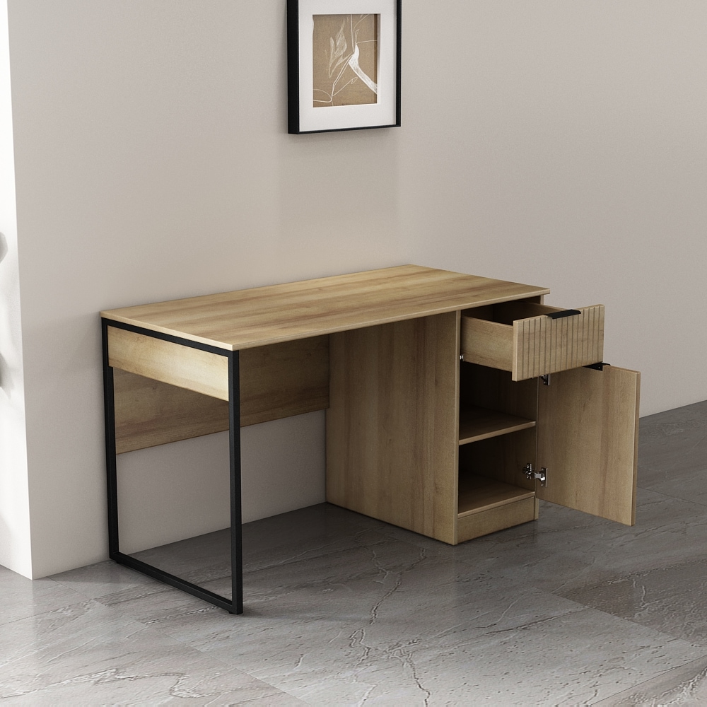 OTTO home Schreibtisch »Aspea«, mit Schublade, ausreichend Stauraum, moderne Rillenoptik, B. 120 cm