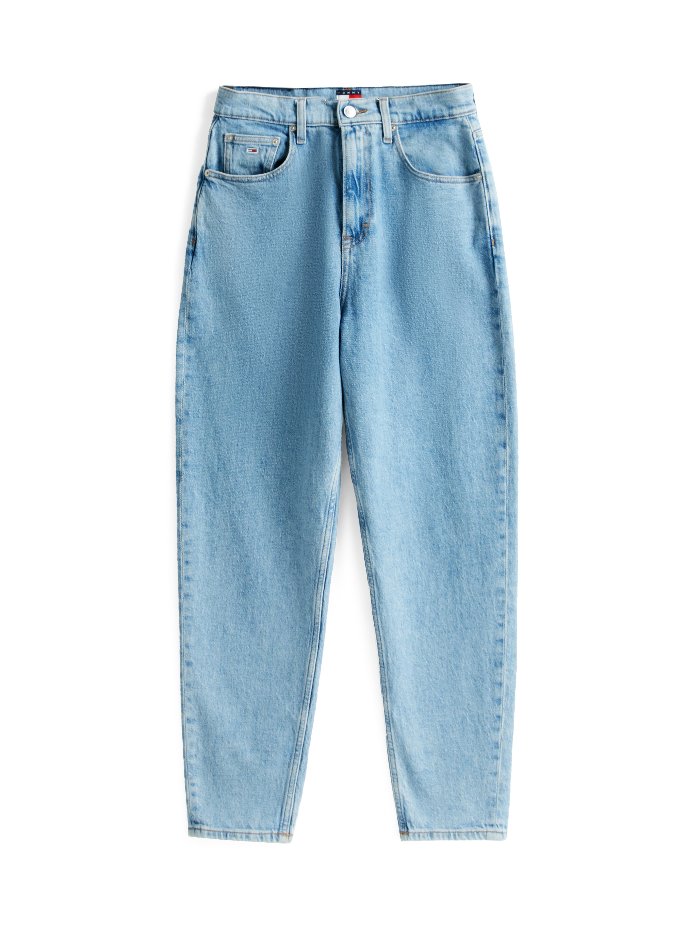 Tommy Jeans Tapered-fit-Jeans »High waist - Mom-Jeans Tapered« Mit Tommy Hilfiger Logo-Flag auf der Gesäßtasche