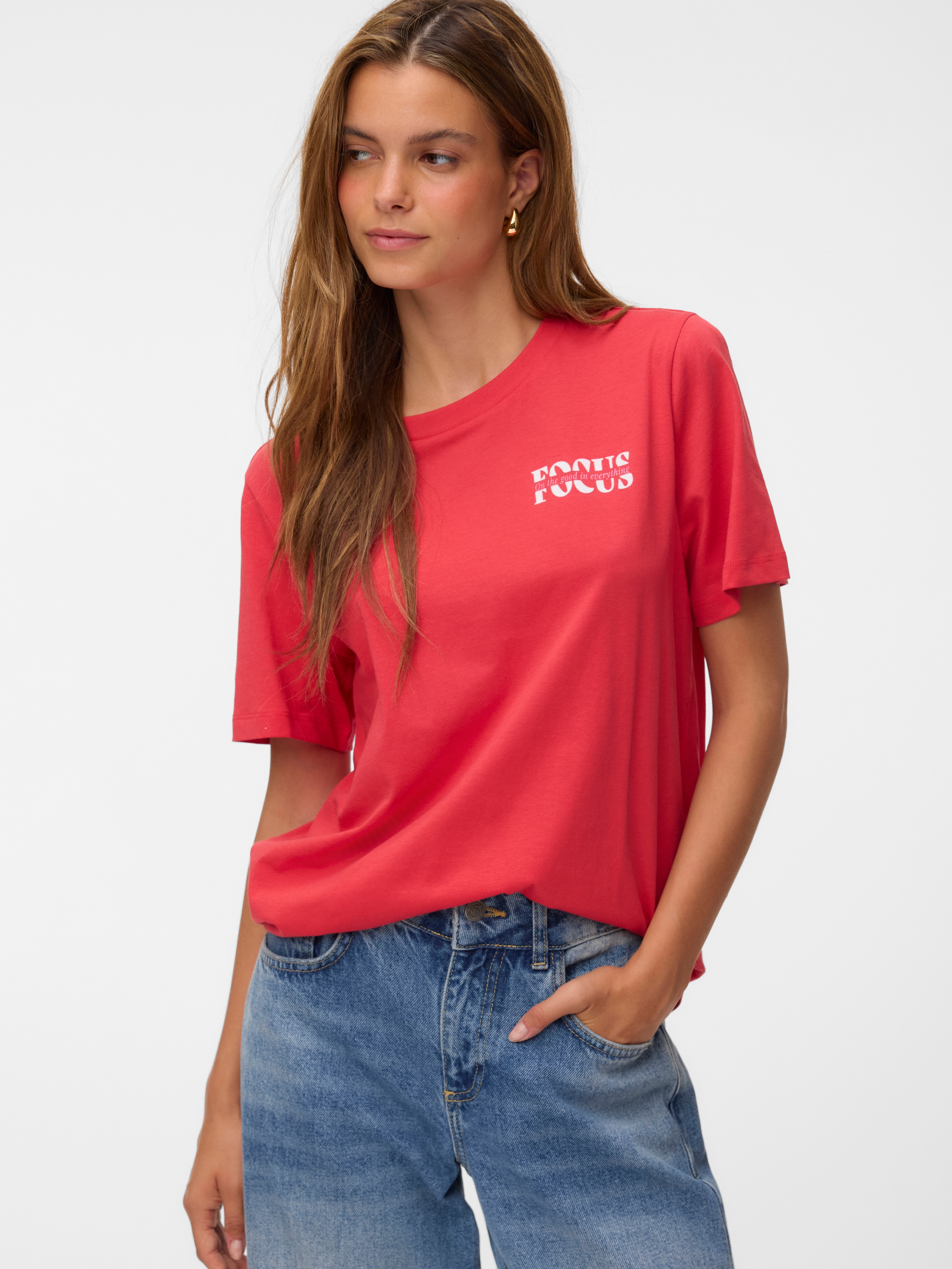 Vero Moda Kurzarmshirt »VMHEIDI PAULINA SS TOP BOX JRS« Baumwolle, regular fit