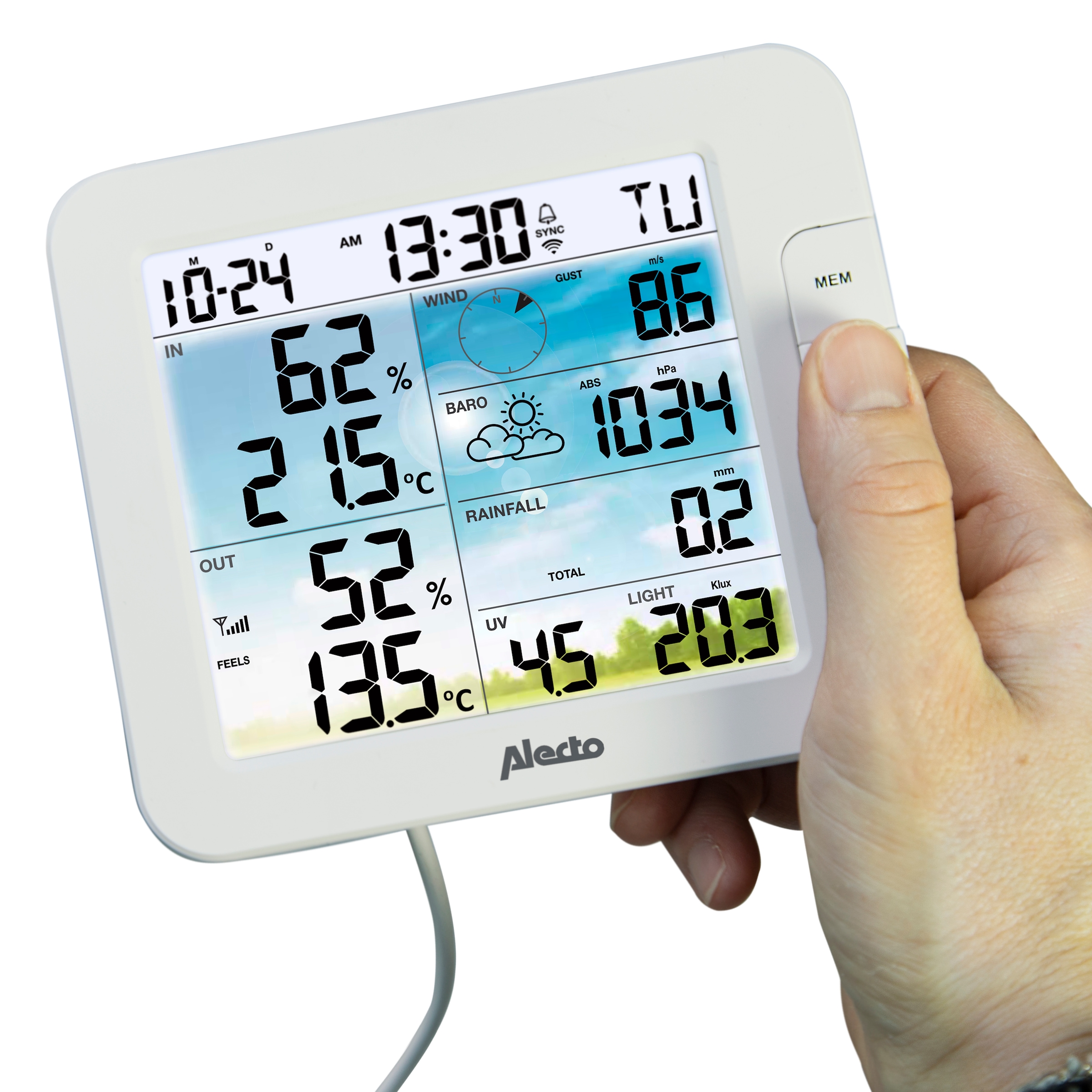 Alecto Wetterstation »WS5400«, (mit Außensensor), 7in1, Tuya/Smartlife-fähig