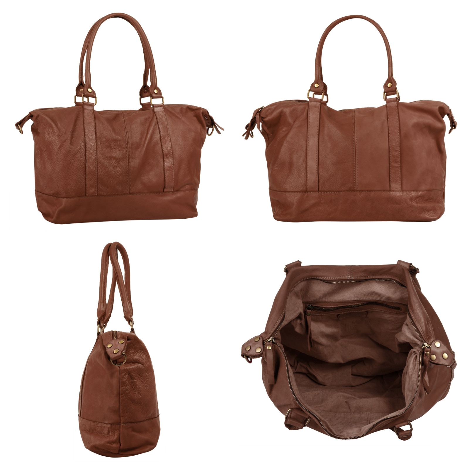 Samantha Look Reisetasche, echt Leder, Made in Italy