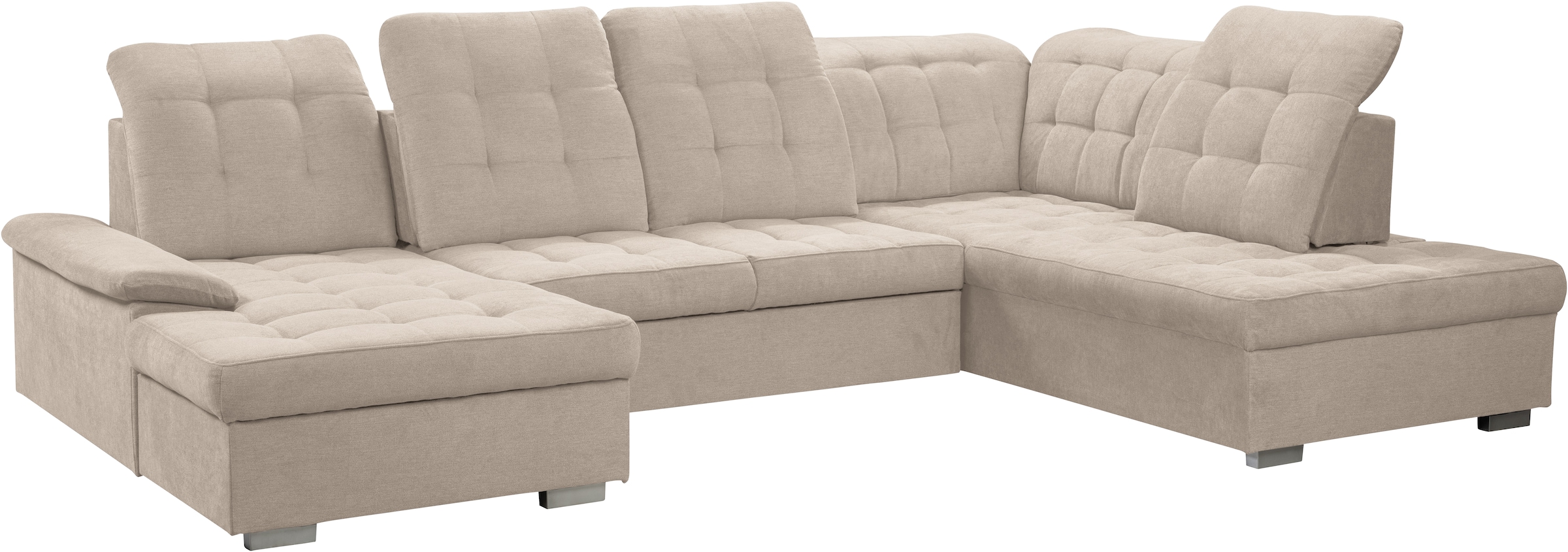 WERK2 Wohnlandschaft »Kordula-New Multifunktion Couch, Breite 332cm, U-Form«, Sofa in U-Form mit Schlaffunktion & Bettkasten, Schlafcouch