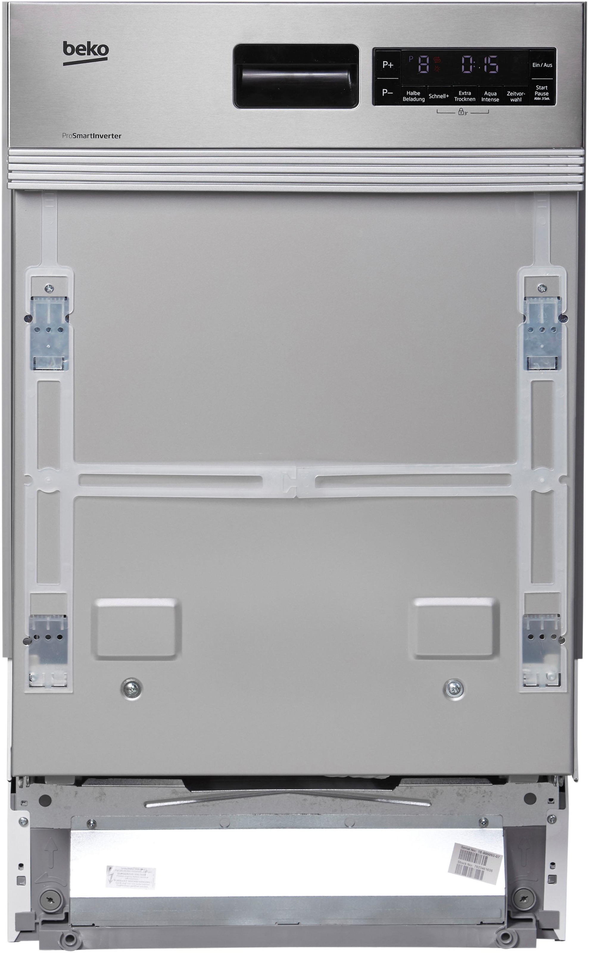 BEKO teilintegrierbarer Geschirrspüler »DSS28021X«, 11 Maßgedecke, mit Intensiv 70°C