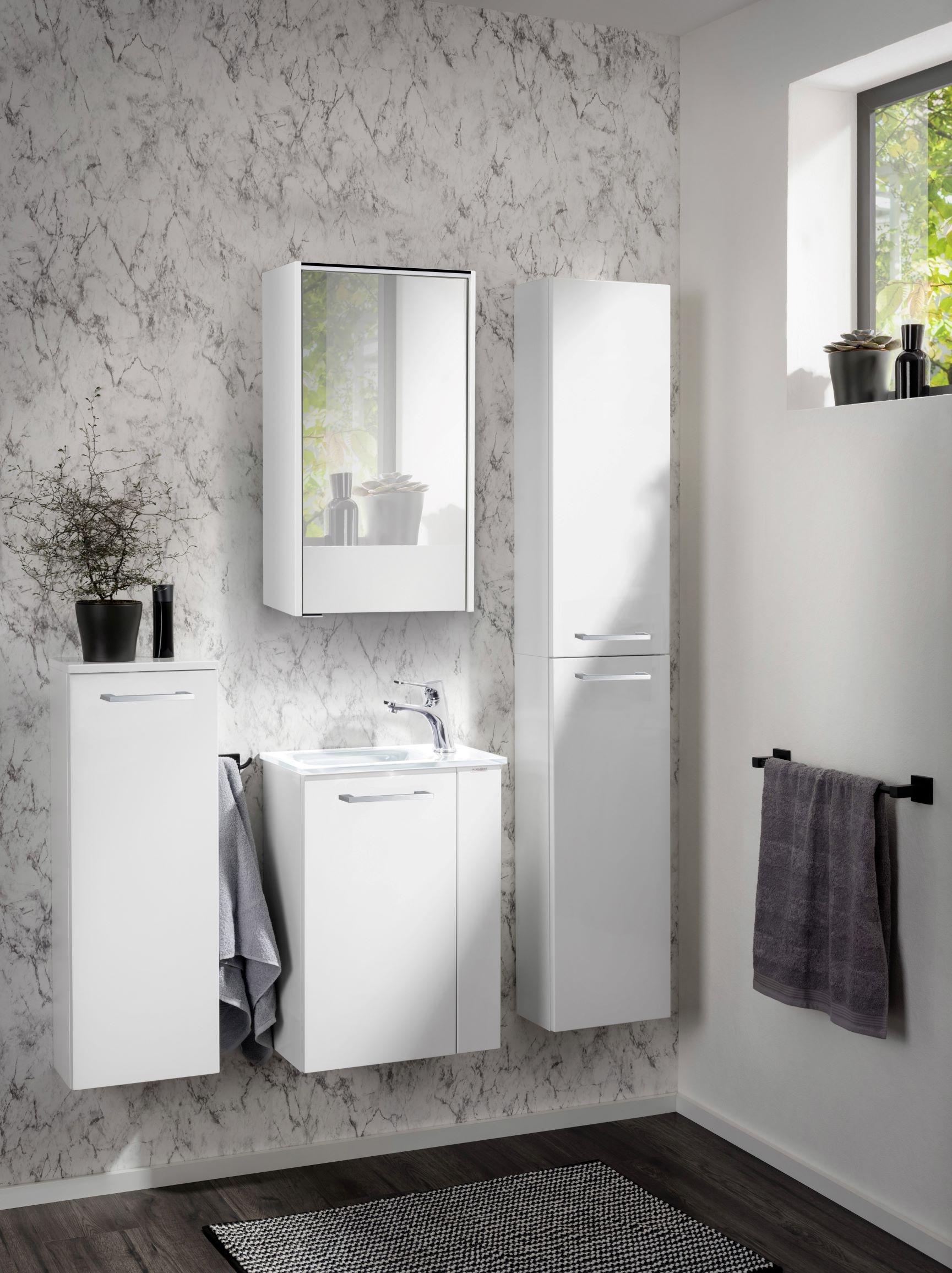 FACKELMANN Midischrank »SBC«, Tiefenreduziertes Element für das Gästebad, Breite 30cm, Tiefe 16,8cm
