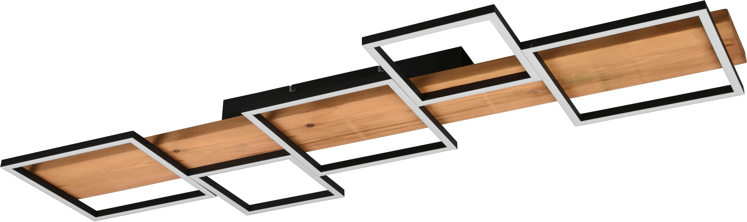 TRIO Leuchten LED Deckenleuchte »Harper«, 1 flammig, Leuchtmittel LED-Board | LED fest integriert, Deckenlampe aus Holz + Metall LED mit 3 Dimmstufen, warmweiß, 5700 Lm