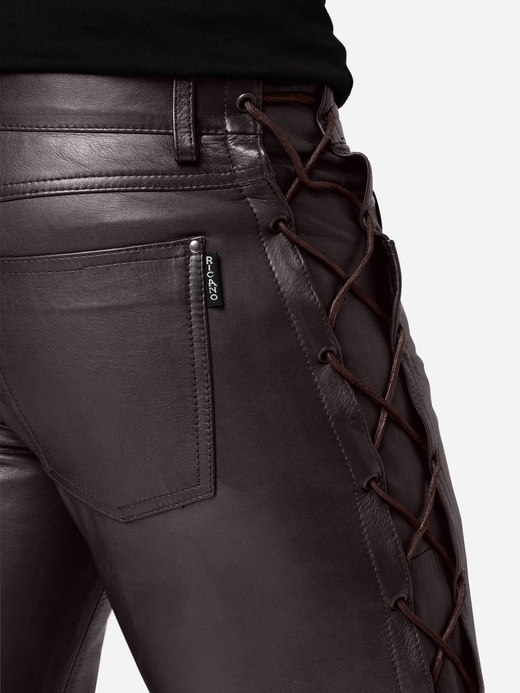 RICANO Lederhose »Lederhose Cow Waxy (geschnürt)«  Handgefertigt aus echtem Leder
