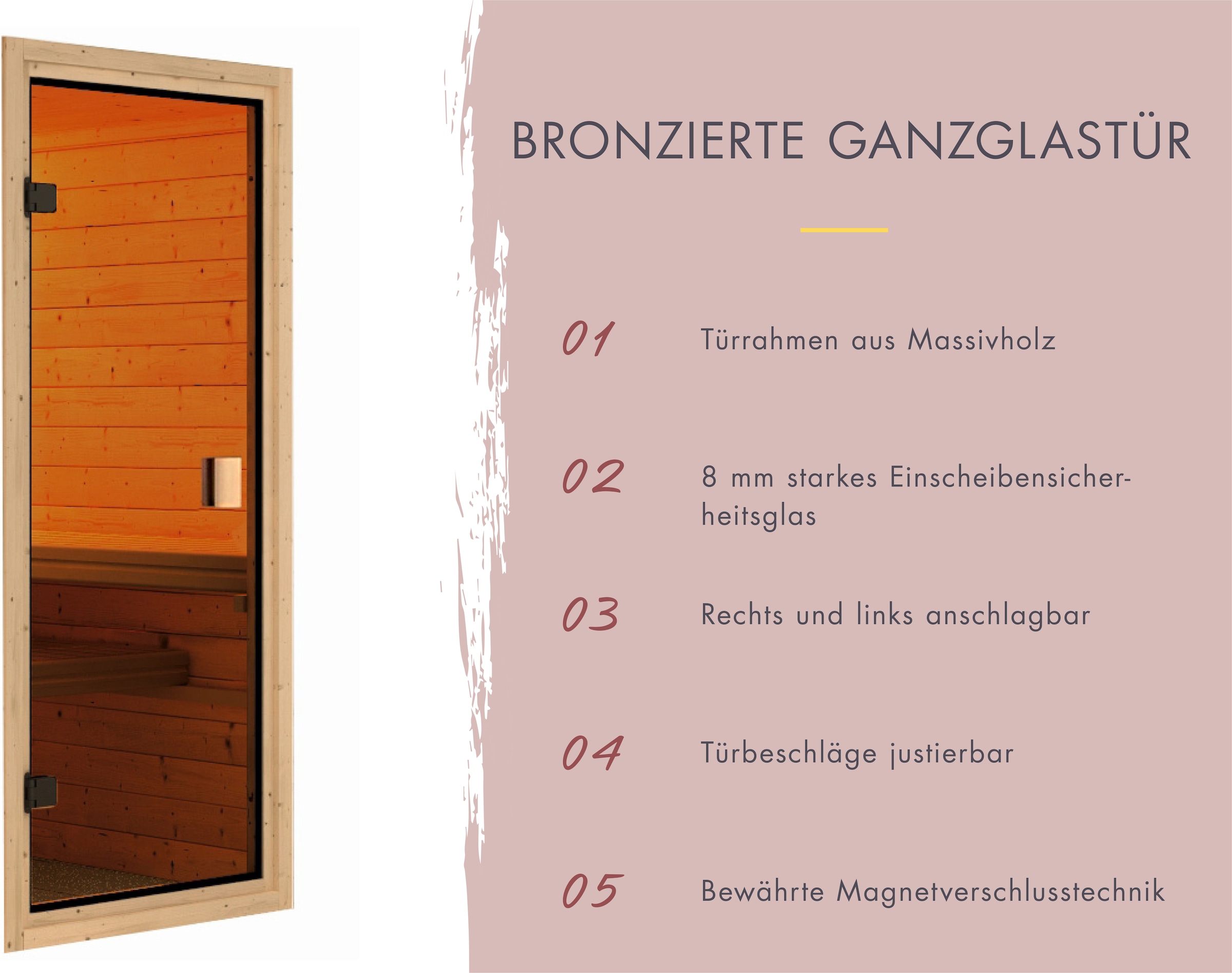 Karibu Fasssauna »Quadro 0« verschiedene Varianten
