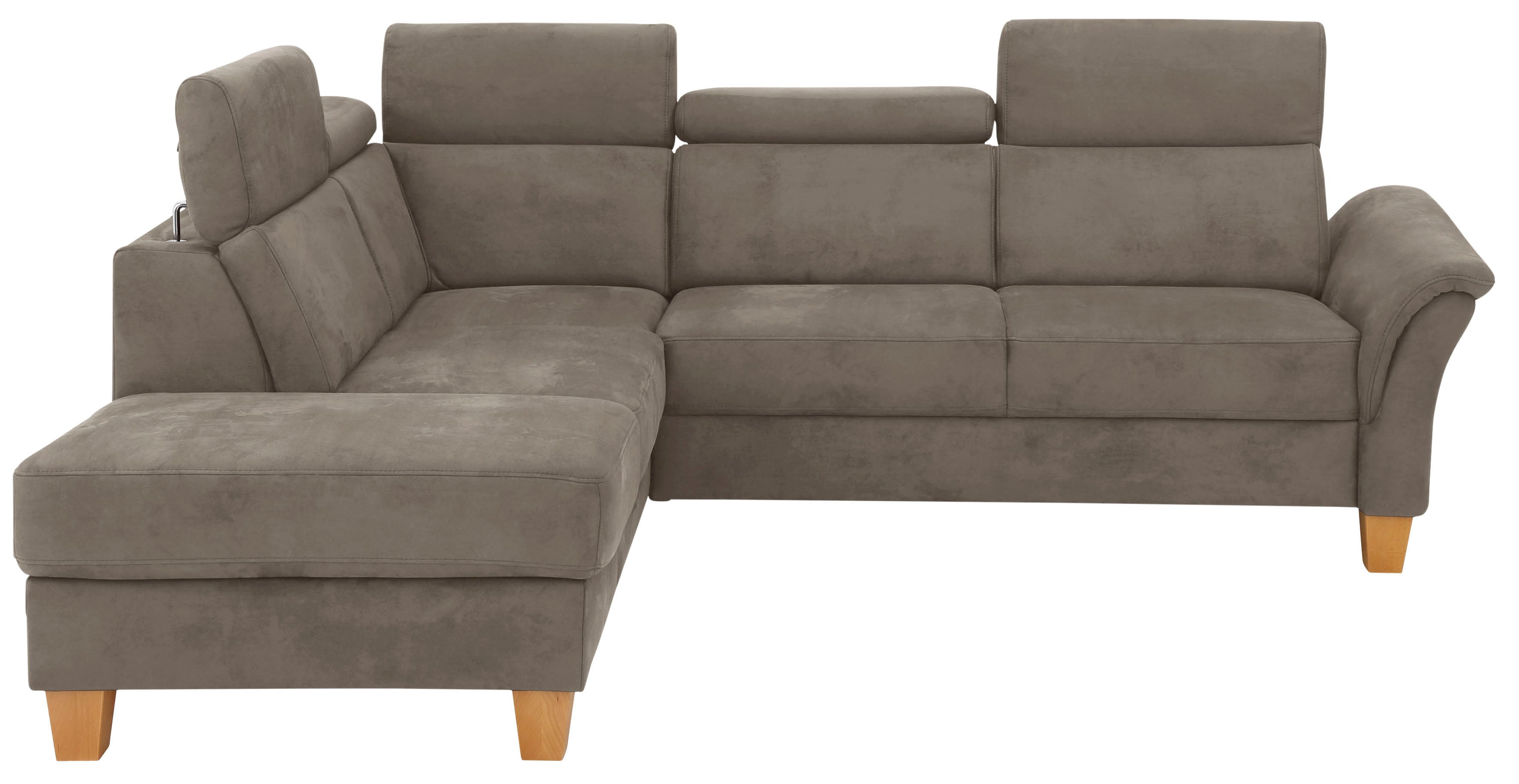 Home Affaire Ecksofa »Conville L-Form« Federkern in braun, Größe B/H/T: 247 cm x 84 cm x 217 cm