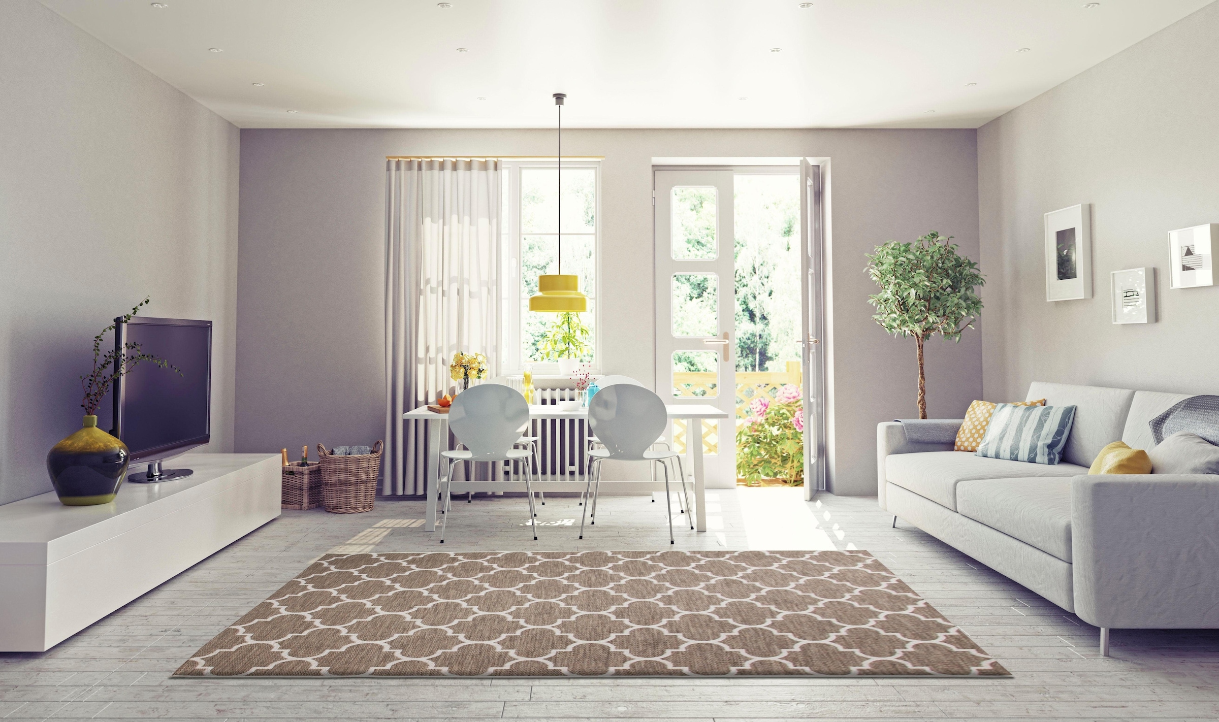 andas Teppich »Valon«, rechteckig, Indoor und Outdoor geeignet, Wohnzimmer