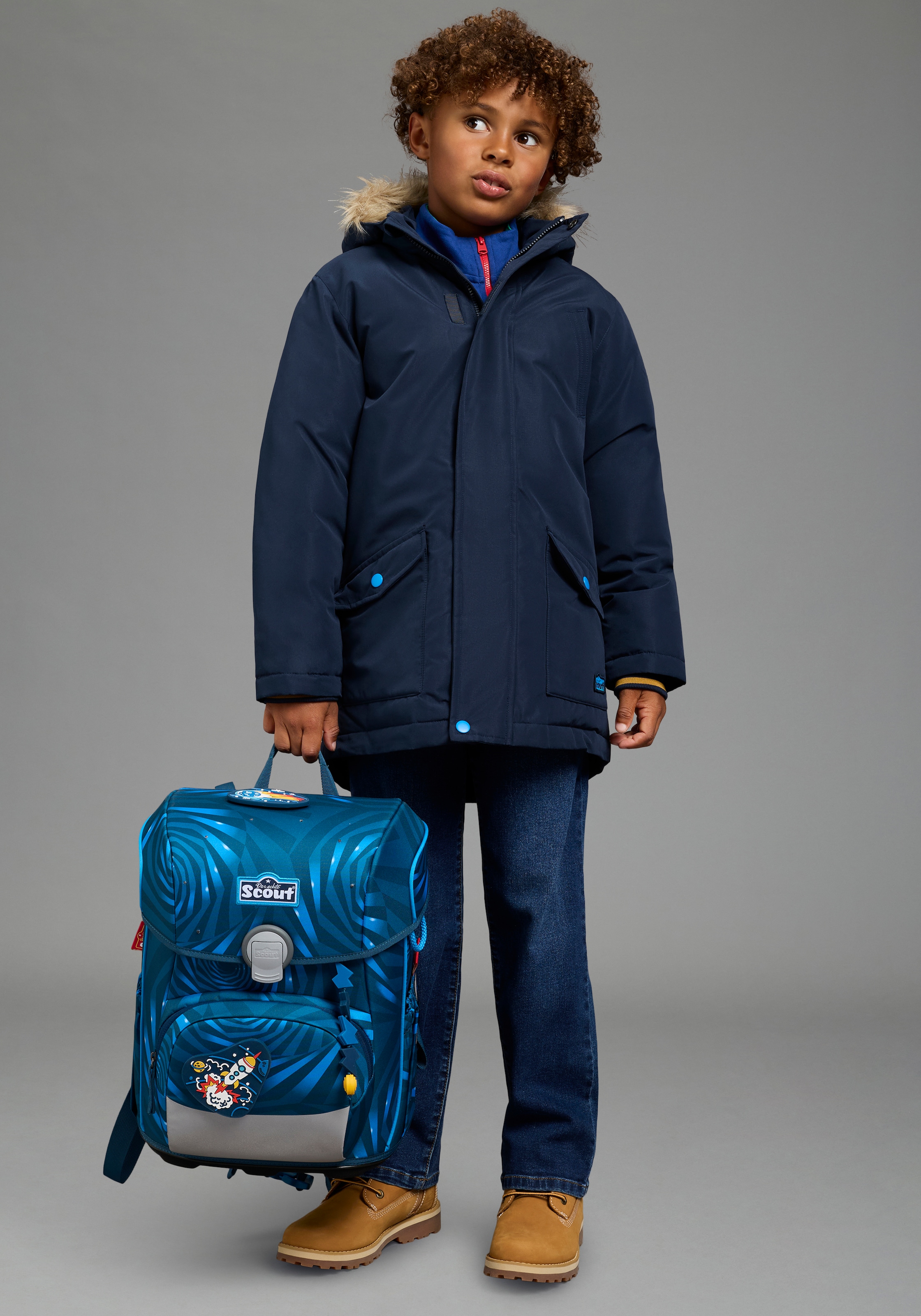 Scout Outdoorjacke »Parka mit Fellkragen - NEU von SCOUT« mit Kapuze Warmer Parka mit abnehmbaren Kapuzendetails, mit Fleecefütterung