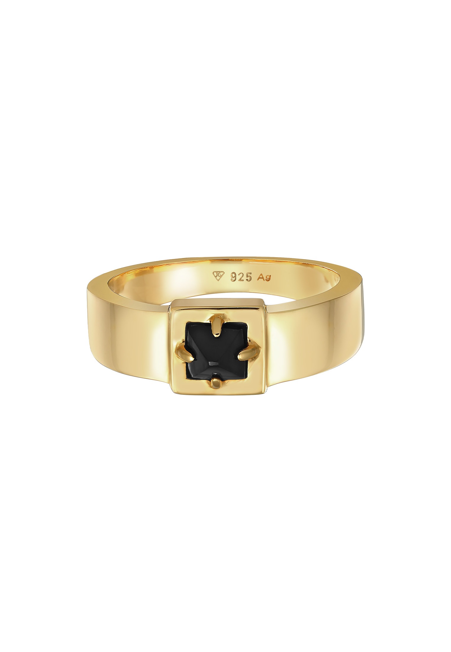 Kuzzoi Siegelring »Ring Herren Bandring Onyx Pyramide 925 Silber«
