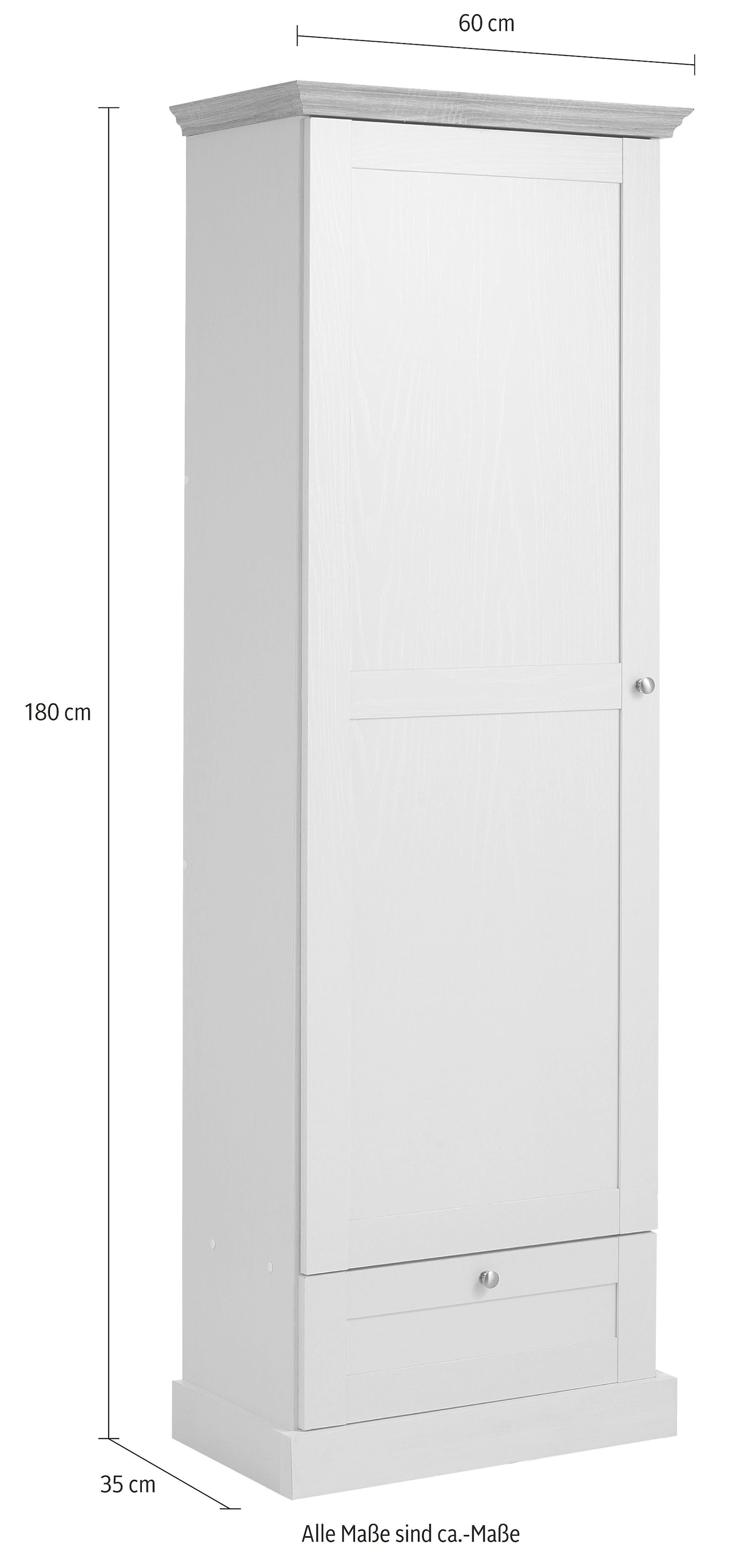 Home affaire Garderobenschrank »Binz«, mit schöner Holzoptik, mit vielen Stauraummöglichkeiten, Höhe 180 cm