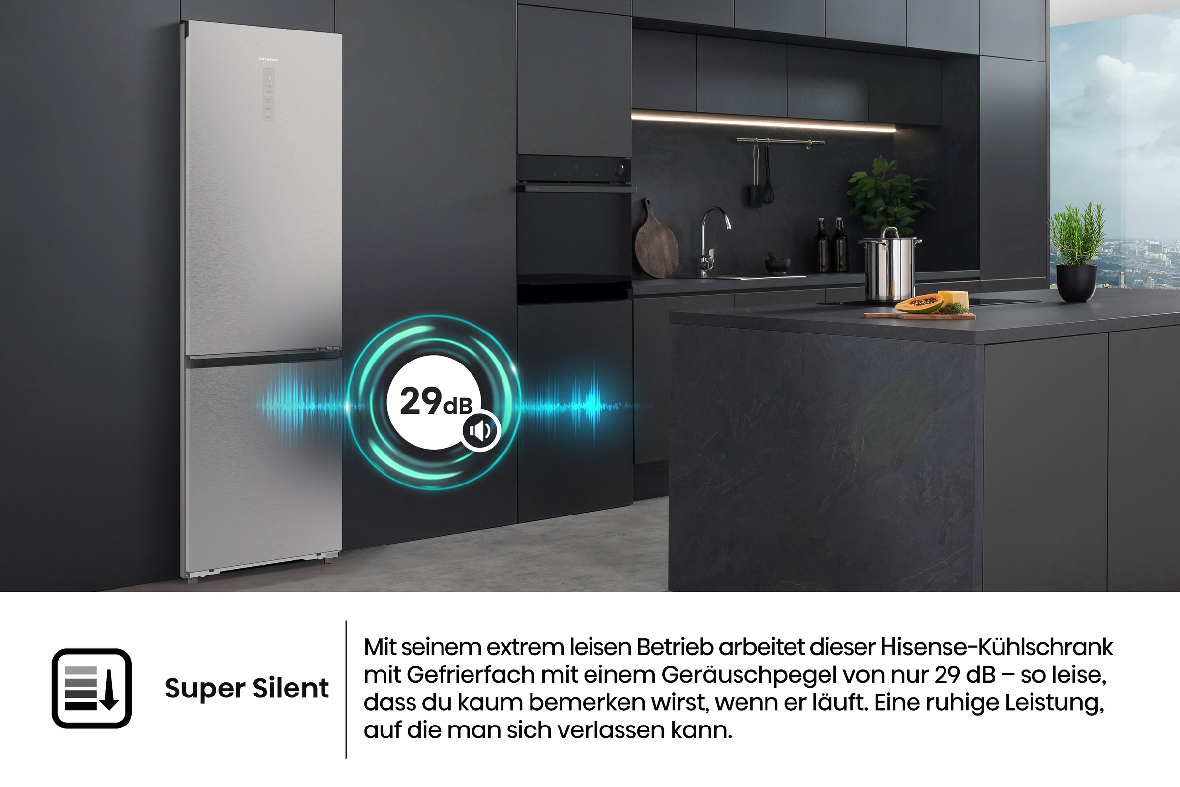 Hisense Kühl-/Gefrierkombination »RB5P410SACA« 203 cm hoch 59,5 cm breit BigVolumen Modell mit insgesamt 413 Liter
