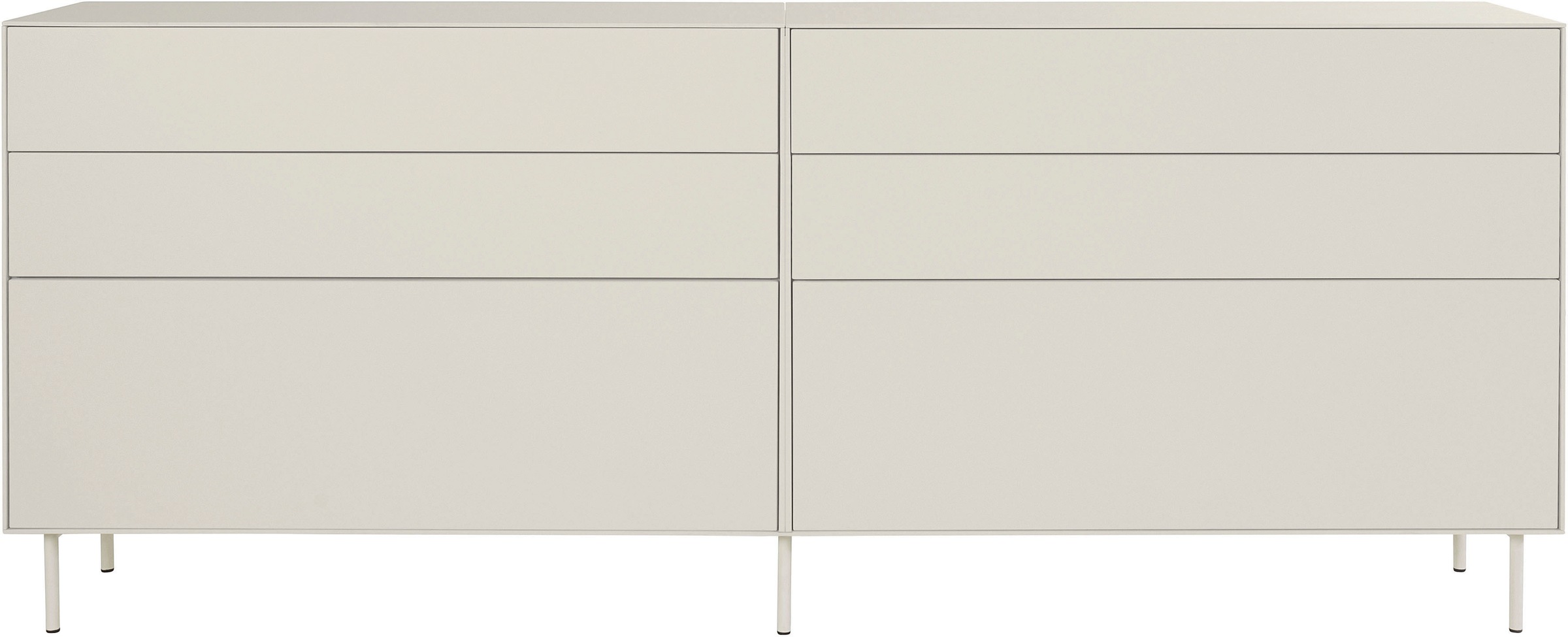 LeGer Home by Lena Gercke Sideboard »Essentials«, (2 St.), Breite: 224cm, MDF lackiert, Push-to-open-Funktion