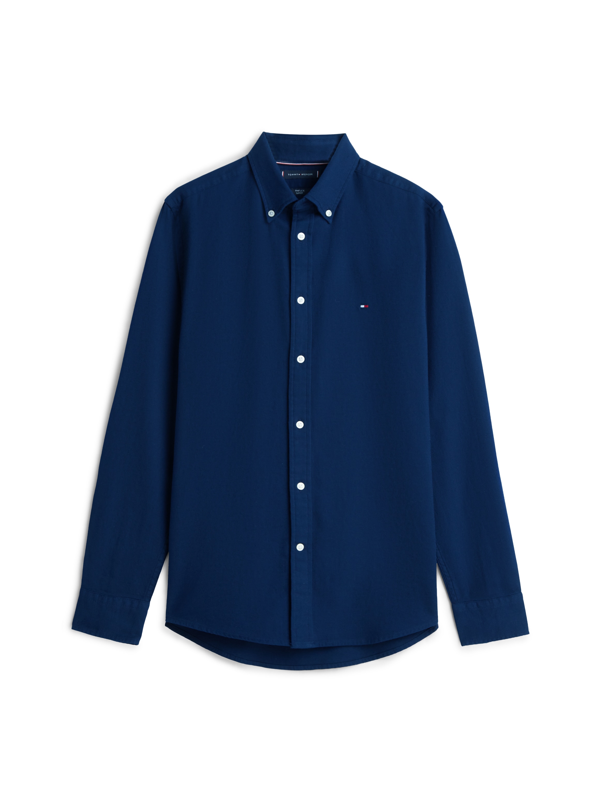 Tommy Hilfiger Langarmhemd »FLEX DOBBY« slim fit, Button-down-Kragen, unifarben