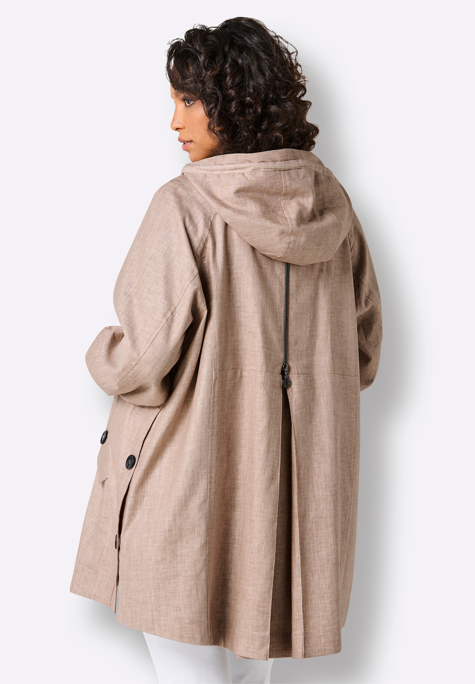 creation L Langjacke »Leinen-Viskose-Parka Parka mit 30% Leinen« mit Kapuze