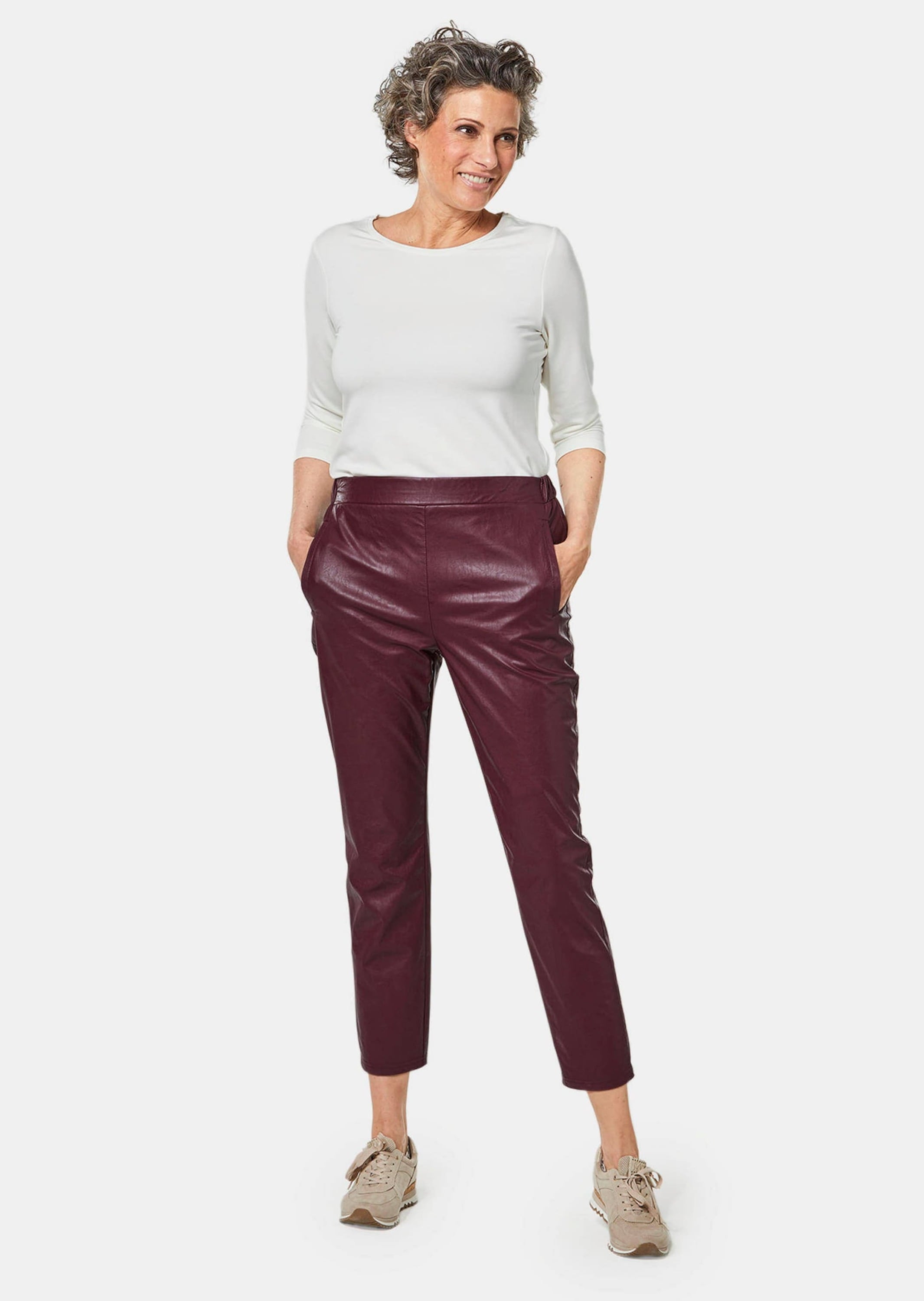 GOLDNER 2-in-1-Hose »Bequeme Schlupfhose in Lederoptik«