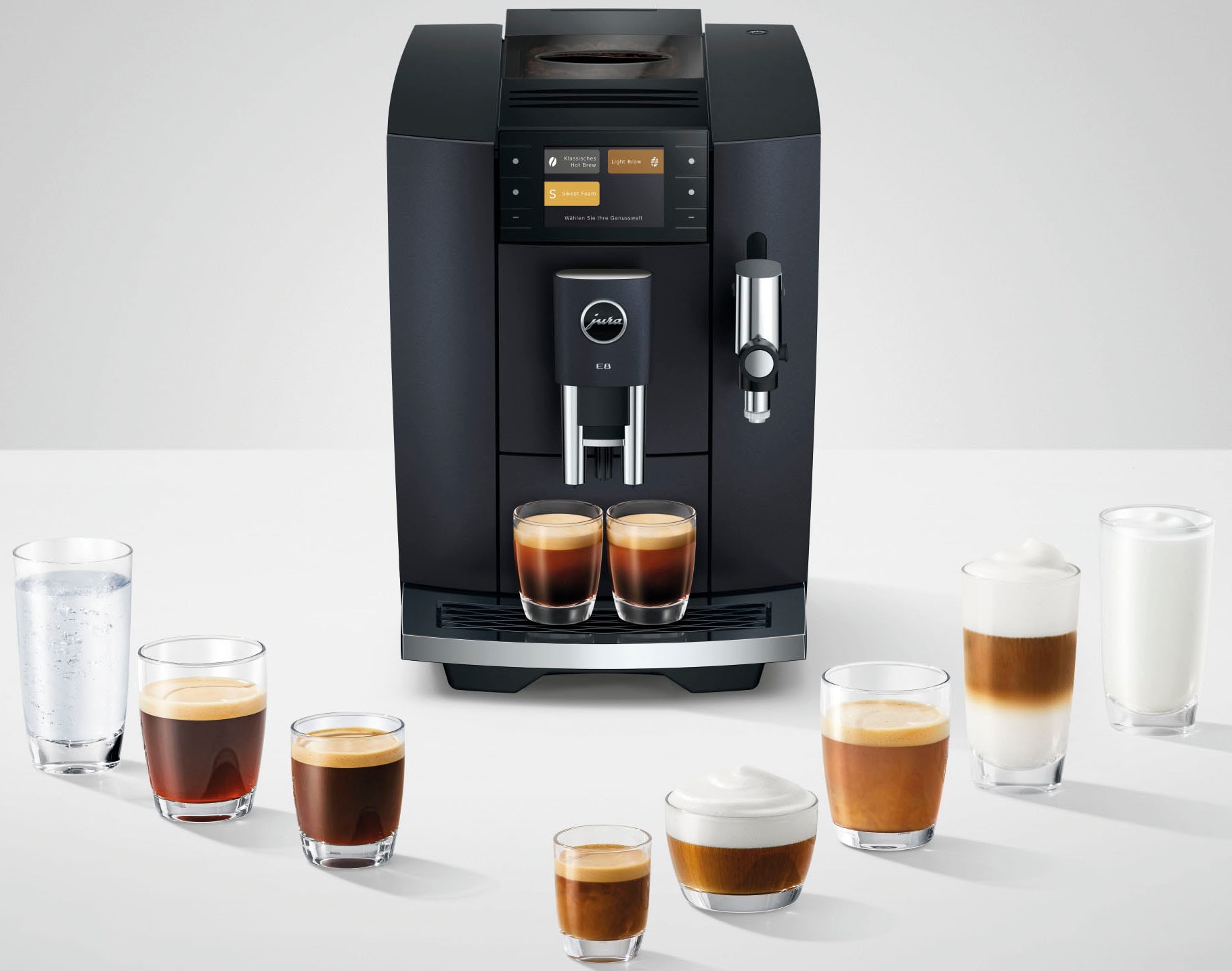 JURA Kaffeevollautomat »15749 E8 (ED), Cosmic Black« 27 Spezialitäten, WiFi, Hot & Light Brew, Sweet