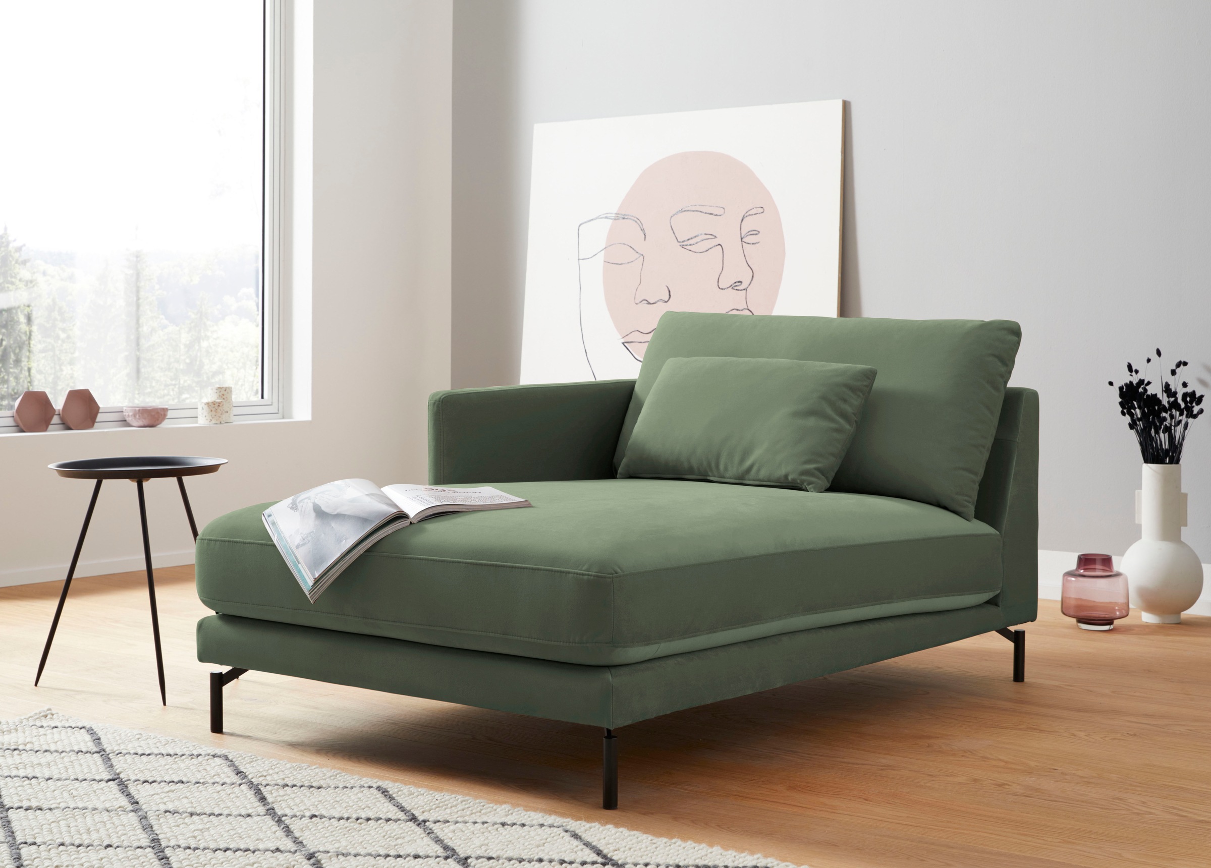 INOSIGN Chaiselongue »Tarek 157/110 cm, Sofa«, mit losen Rückenkissen